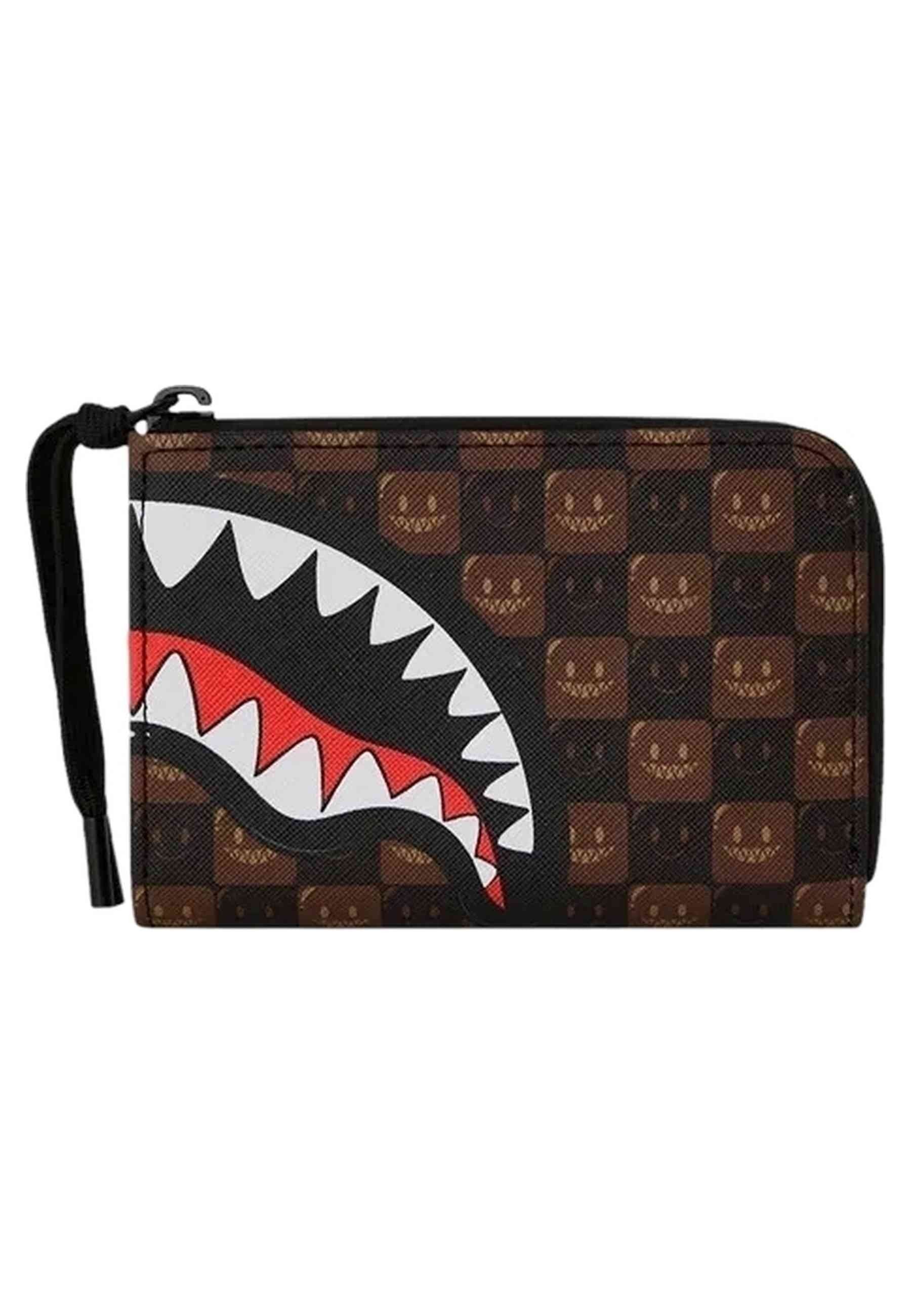 CARTERA SPRAYGROUND MARRON SHARKS IN PARIS WTF BUBBLE BROWN CHECK WALLET
