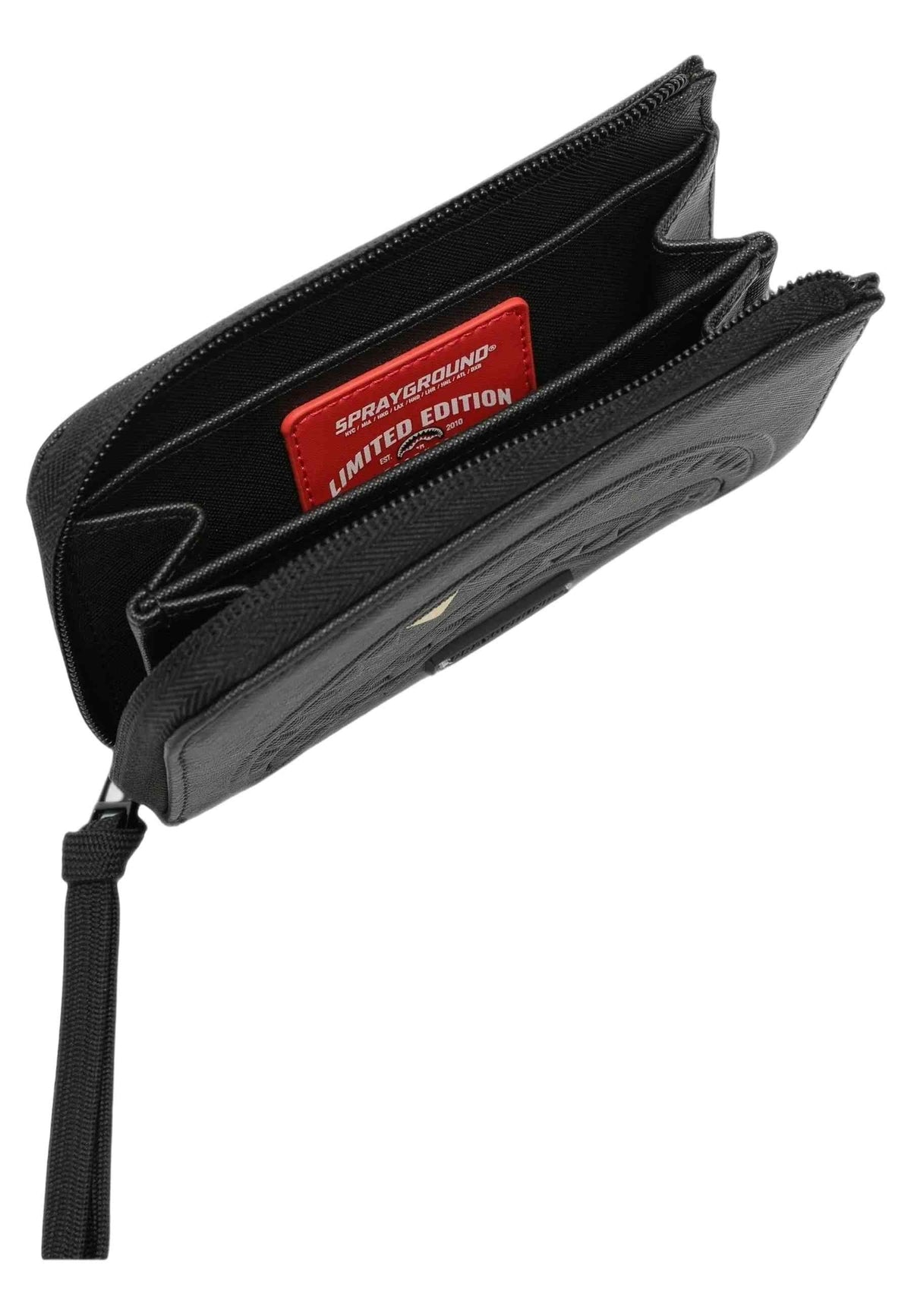CARTERA SPRAYGROUND NEGRA BLACKED OUT EMBOSSED GOLD TOOTH WALLET