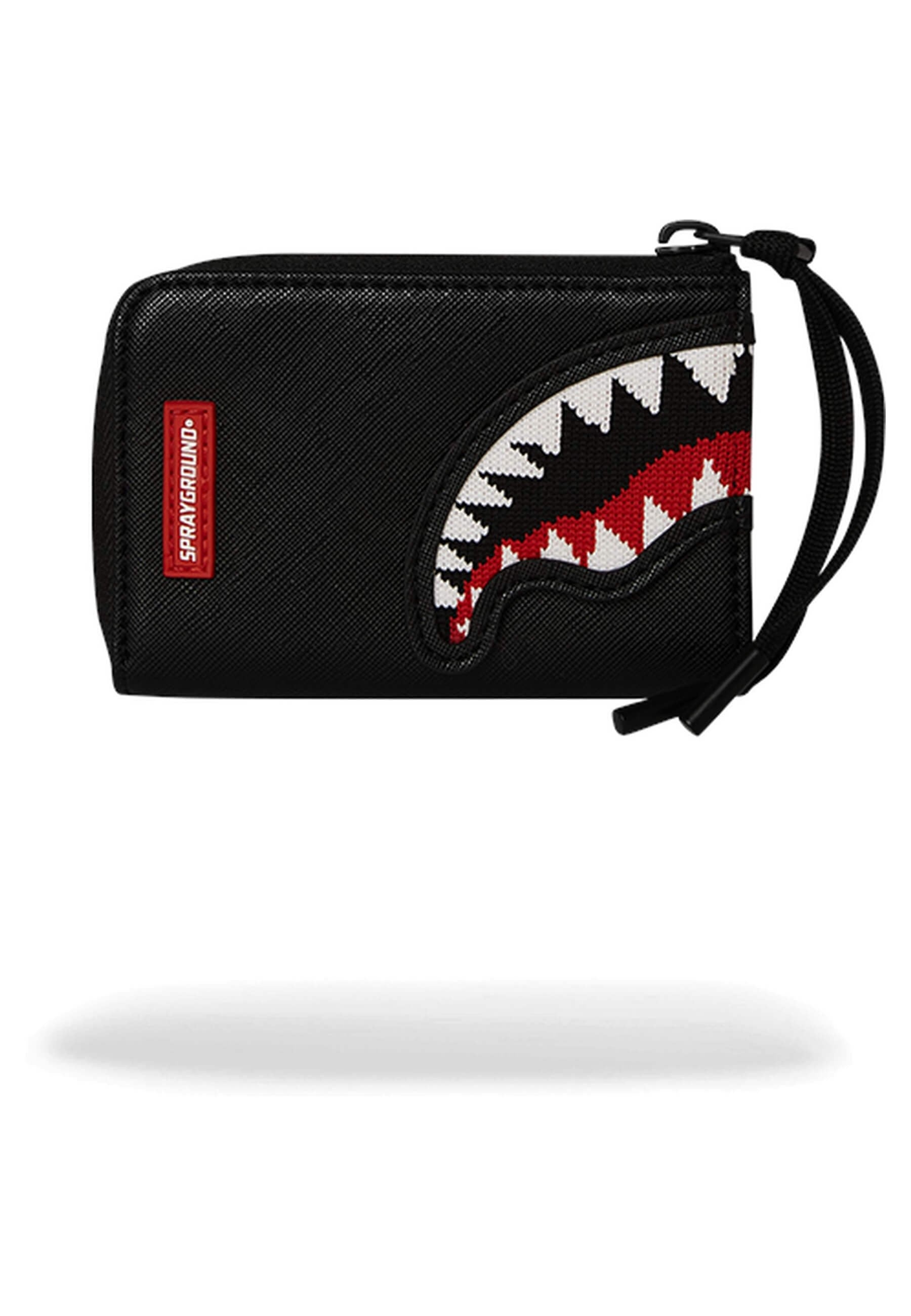 CARTERA SPRAYGROUND NEGRA FLY KNIT MOUTH WALLET