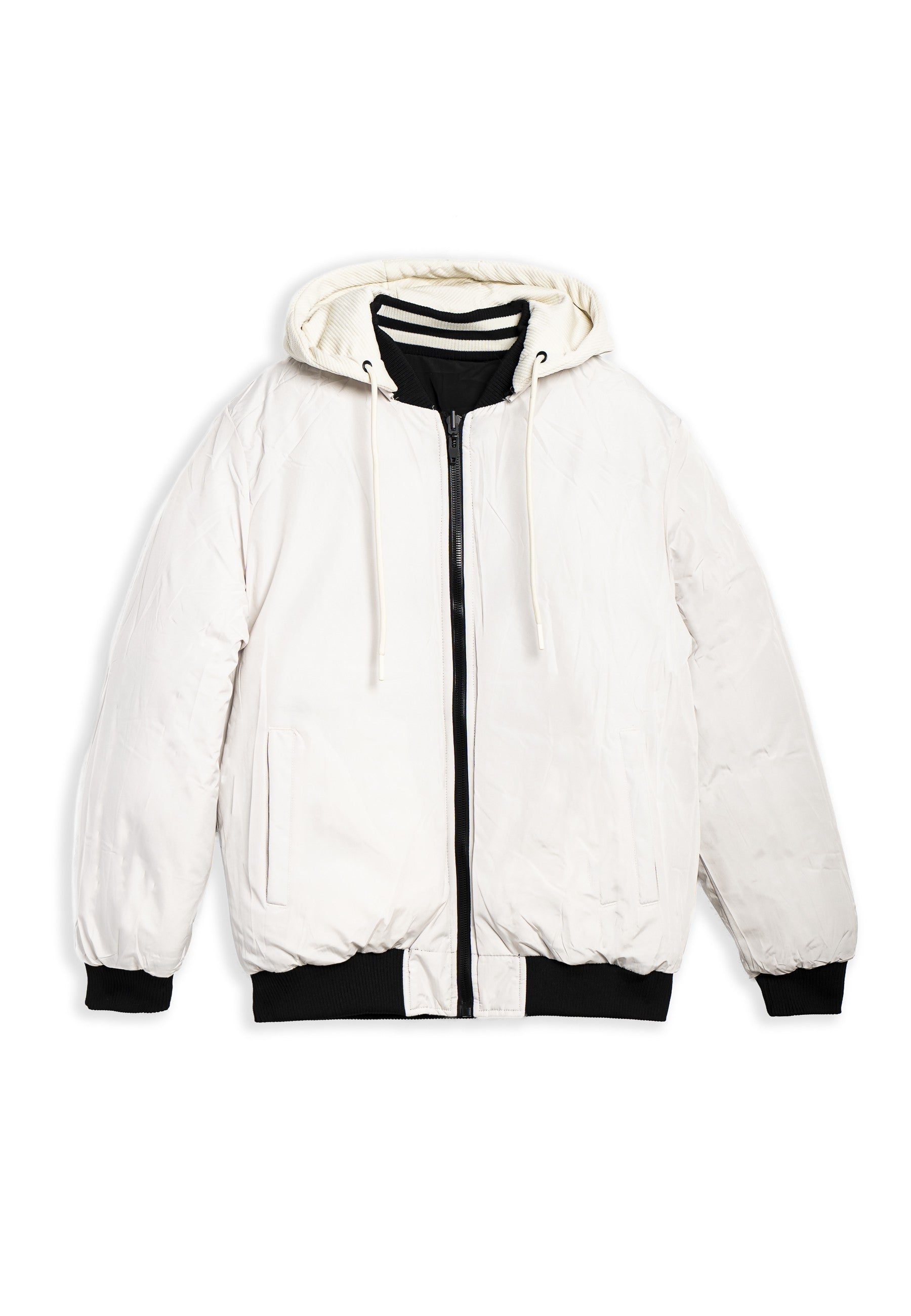 CAZADORA NEGRA NEW STYLE REVERSIBLE VARSITY JACKET