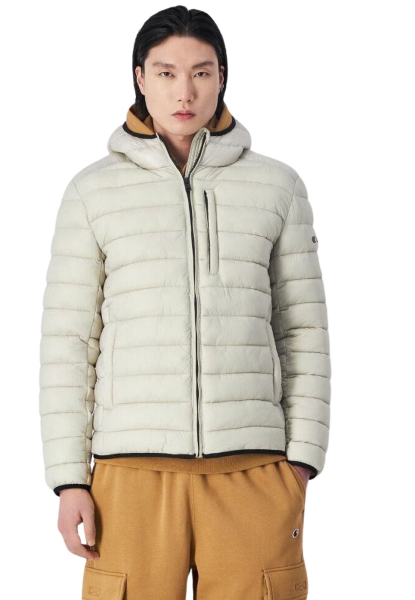 CAZADORA CHAMPION BEIGE ESSENTIAL PADDED HOODED JACKET - AREA ZERO