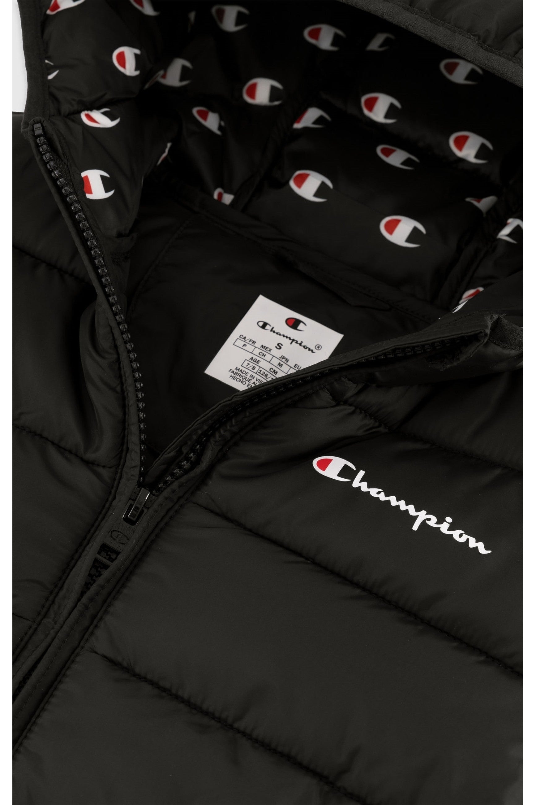 CAZADORA CHAMPION JUNIOR NEGRA LEGACY LOGOS PADDED JACKET