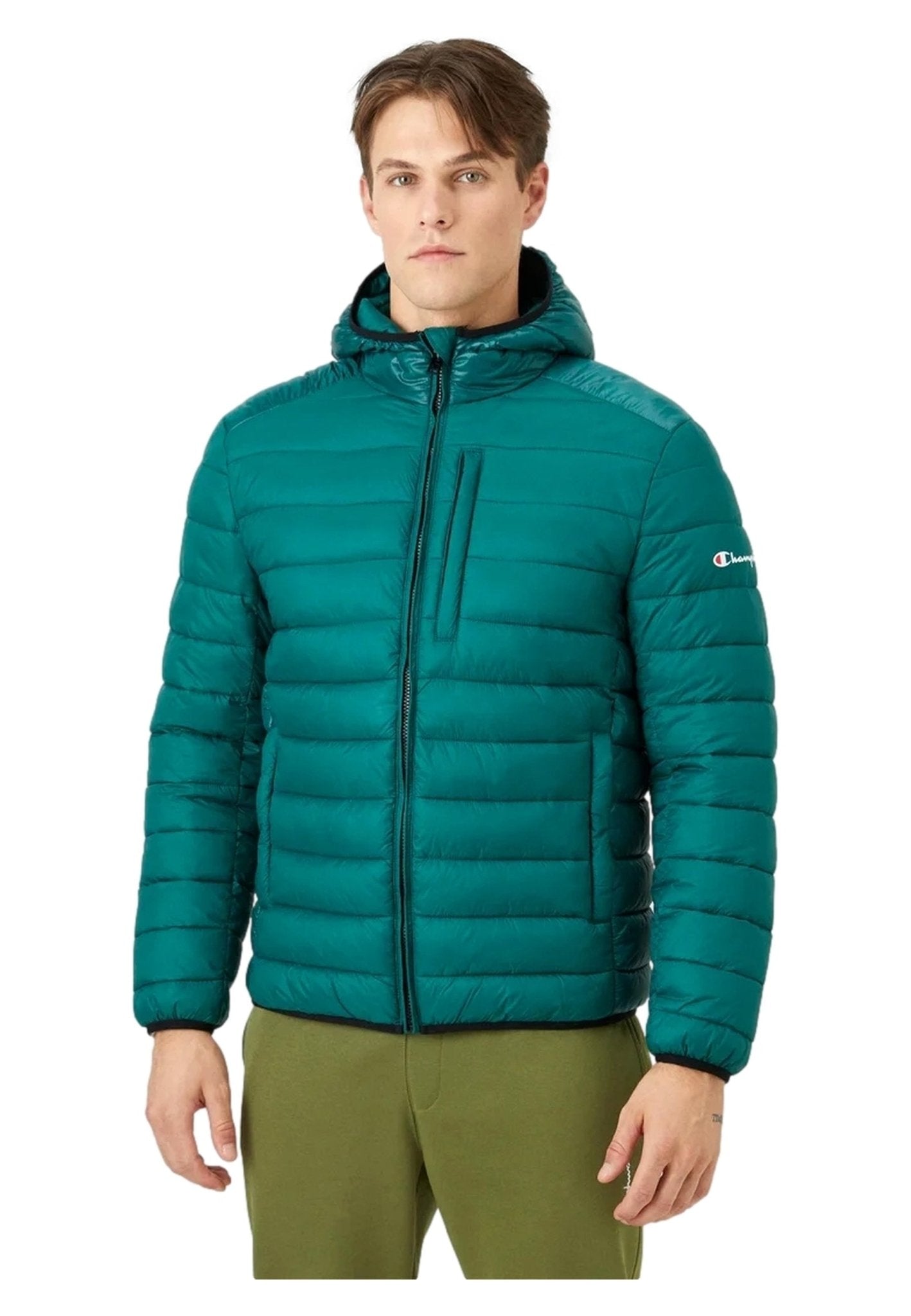 CAZADORA CHAMPION VERDE ESSENTIAL PADDED HOODED JACKET - AREA ZERO