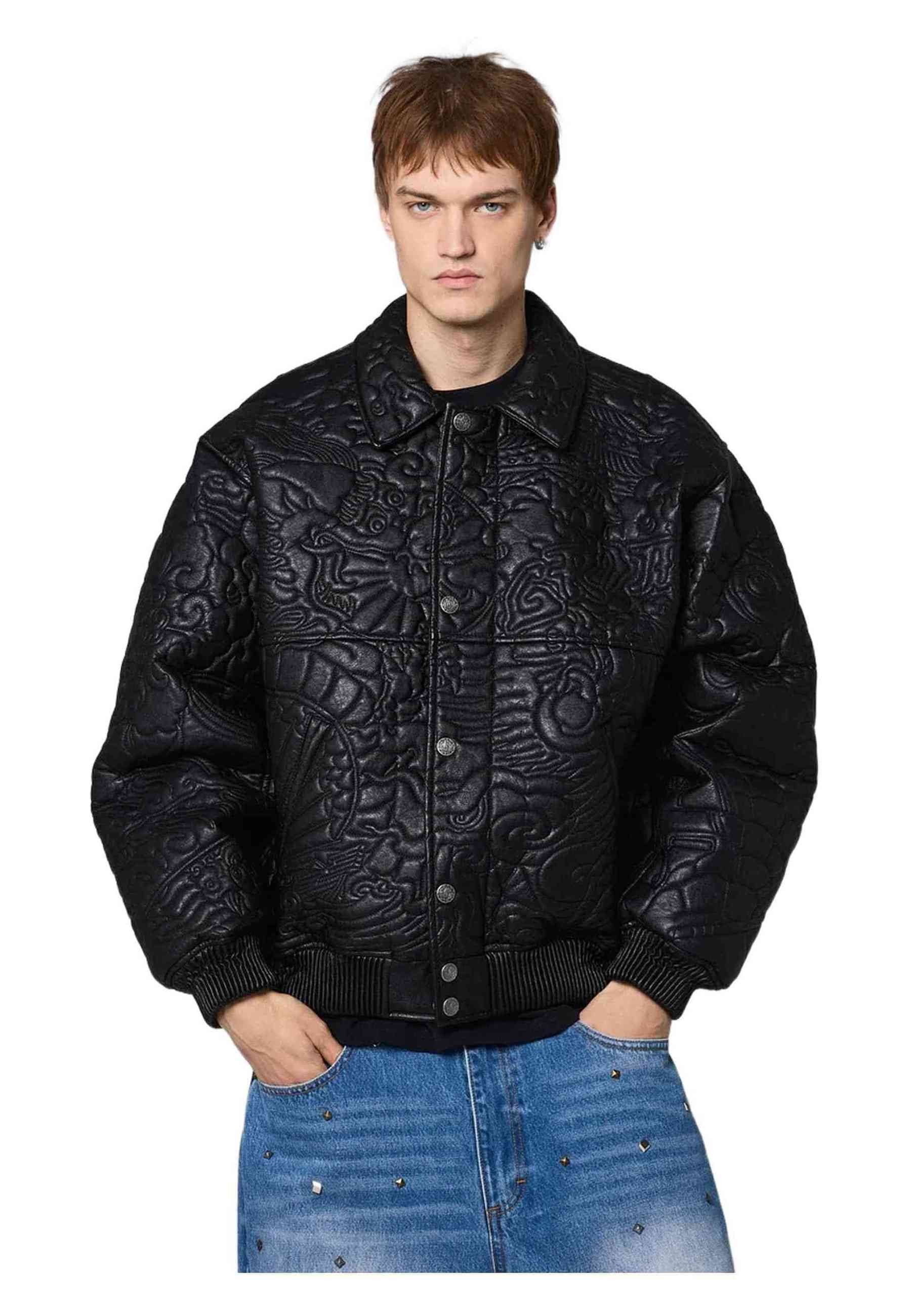 CAZADORA GRIMEY NEGRA SAMPANS PU LEATHER JACKET BLACK