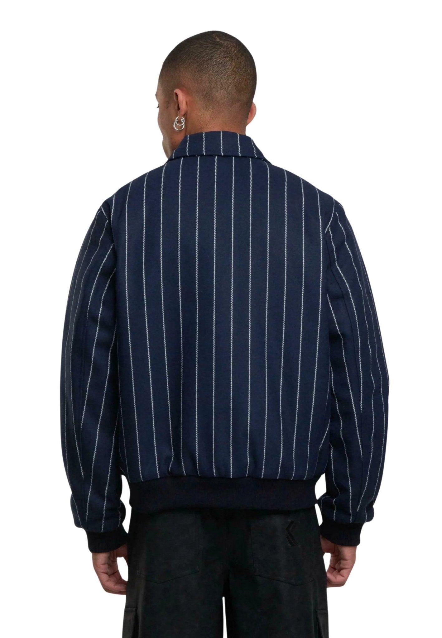 CAZADORA KARL KANI AZUL RAYAS PINSTRIPES WOOL JACKET - AREA ZERO