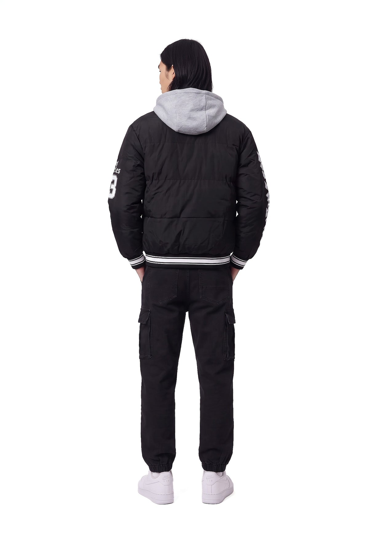 CAZADORA NEGRA LOS ANGELES BASEBALL TEAM COACH JACKET