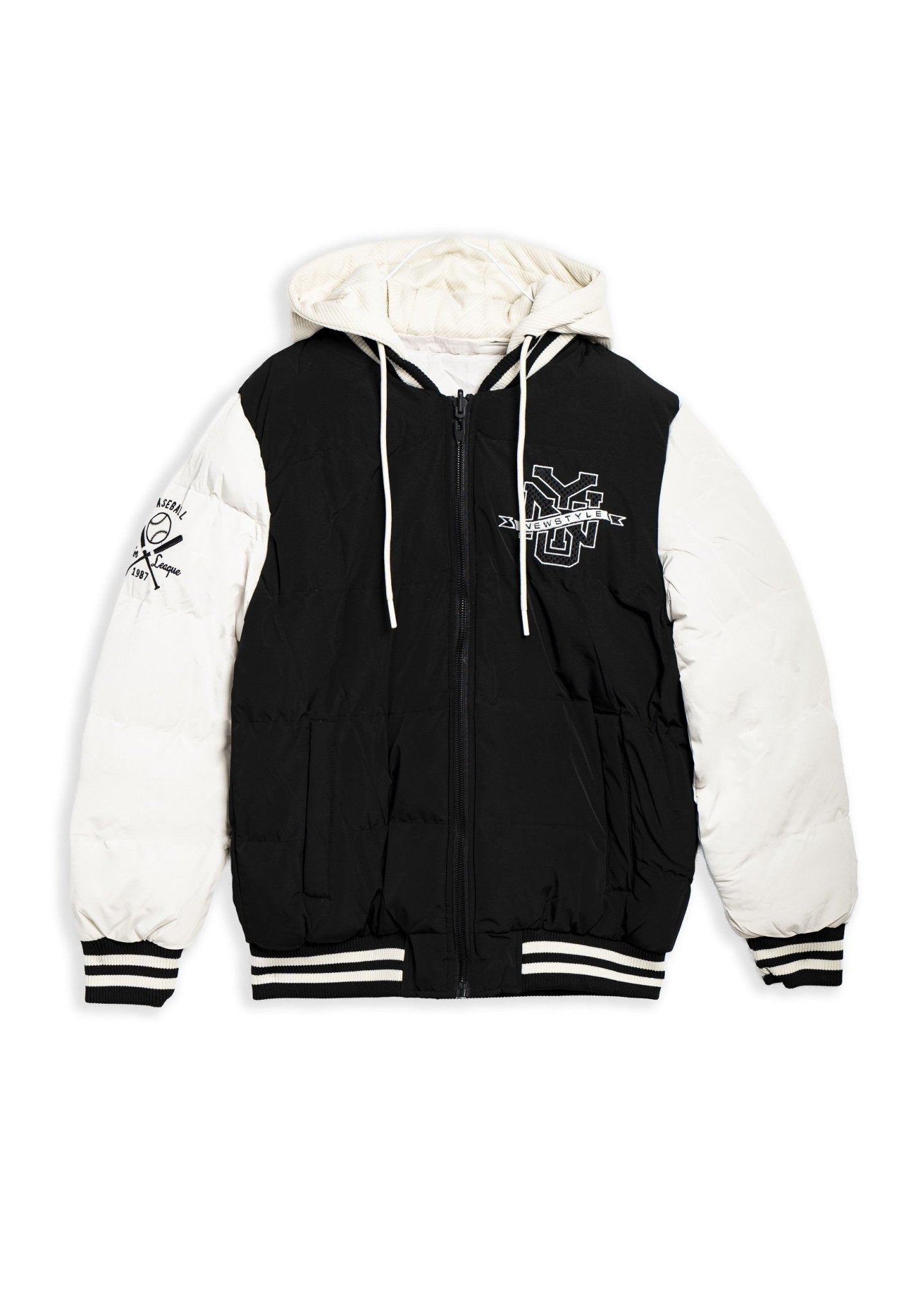 CAZADORA NEGRA NEW STYLE REVERSIBLE VARSITY JACKET - AREA ZERO