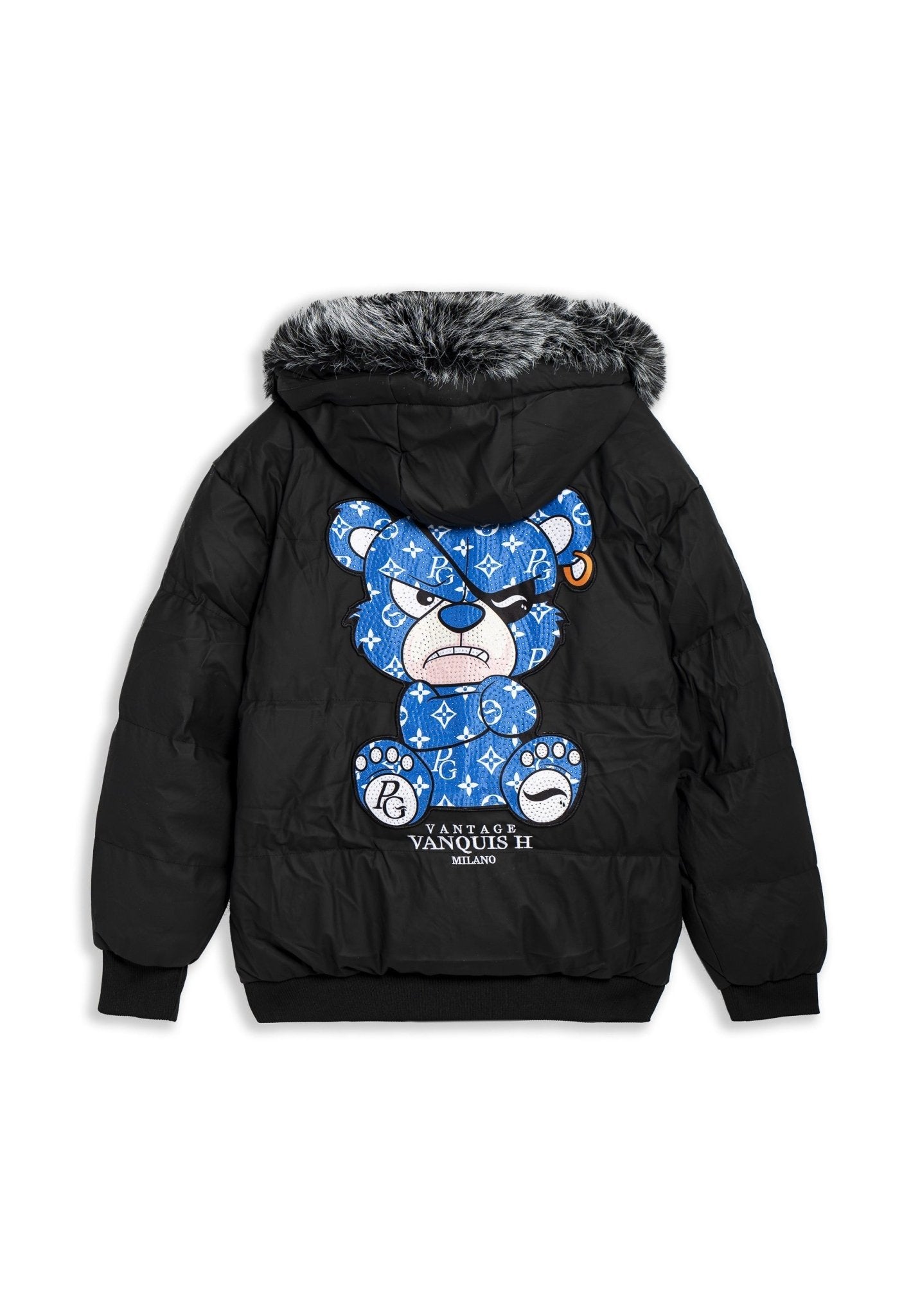 CAZADORA NEGRA/TURQUESA PIRATE BEAR COACH JACKET - AREA ZERO