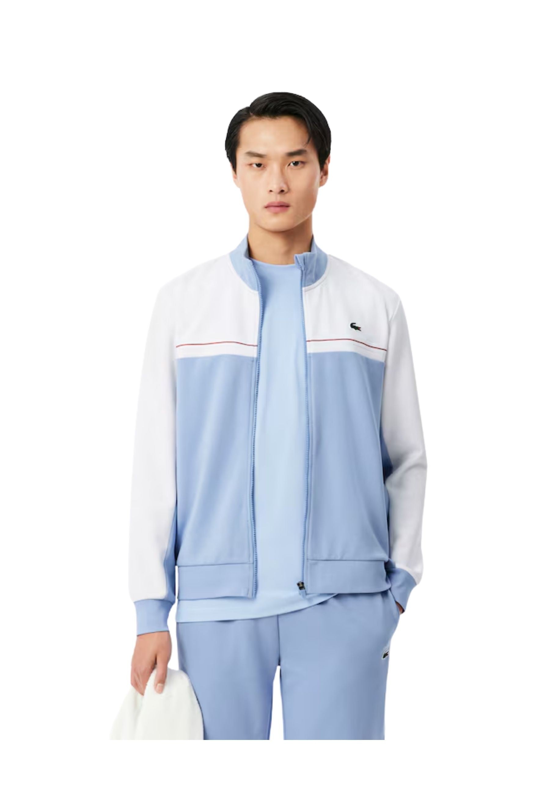 CHAQUETA LACOSTE BLANCA/CELESTE COLOURBLOCK TRACJJACKET