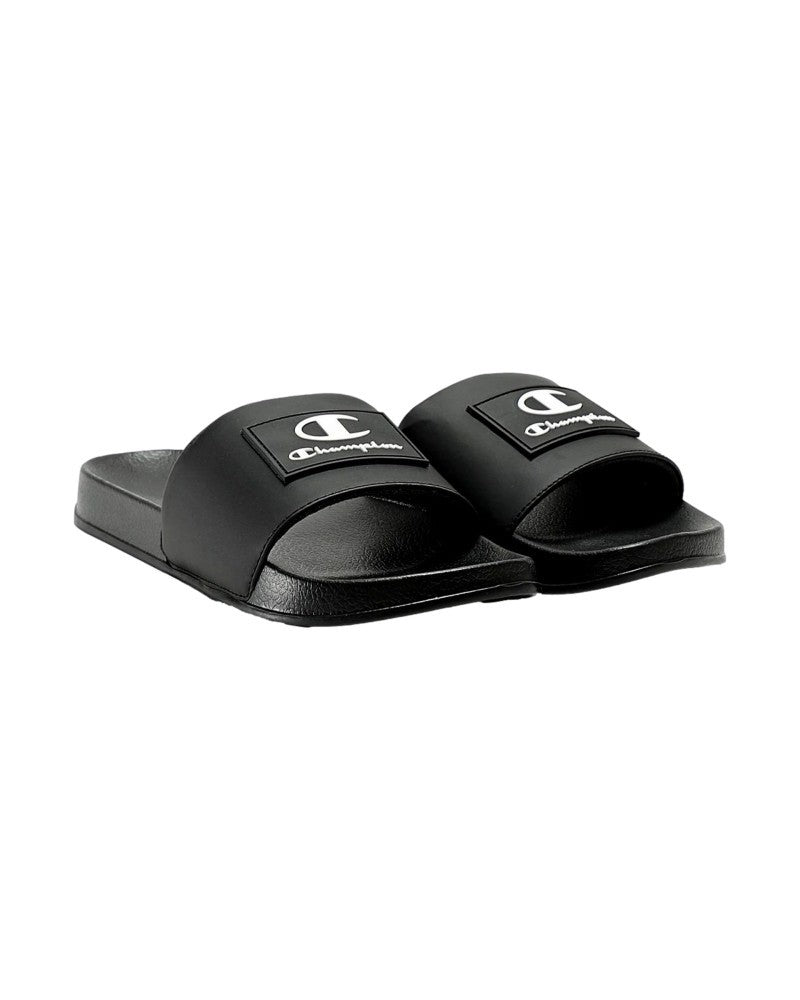 CHANCLAS CHAMPION NEGRAS ARUBO RUBER PATCH SLIDES - AREA ZERO