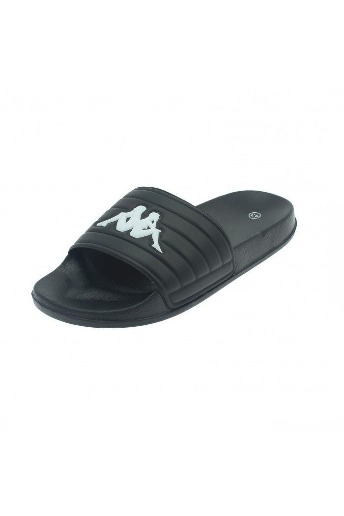 CHANCLAS KAPPA NEGRAS LOGO BLANCO - AREA ZERO