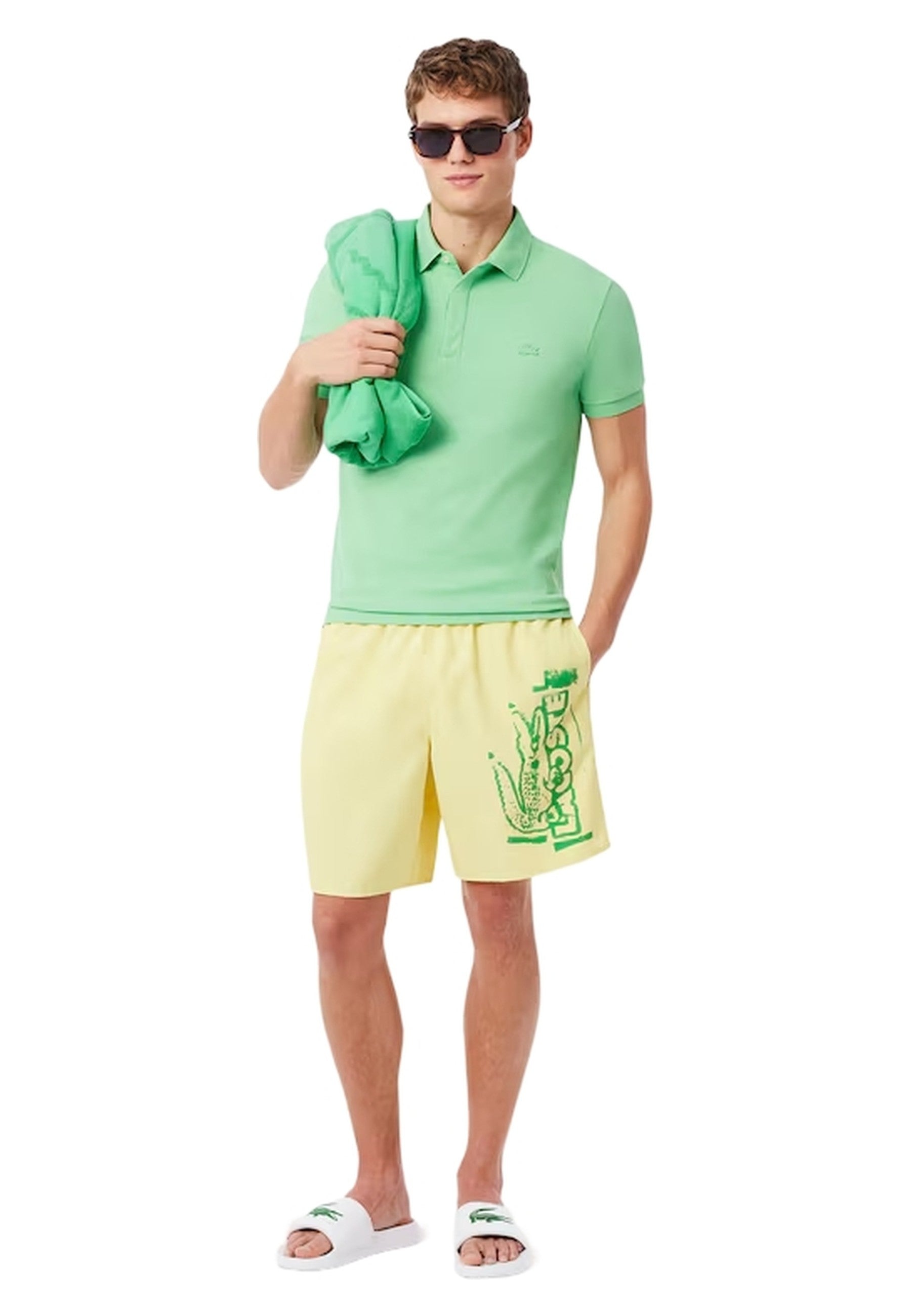 CHANCLAS LACOSTE BLANCAS SERVE SLIDE 1.0