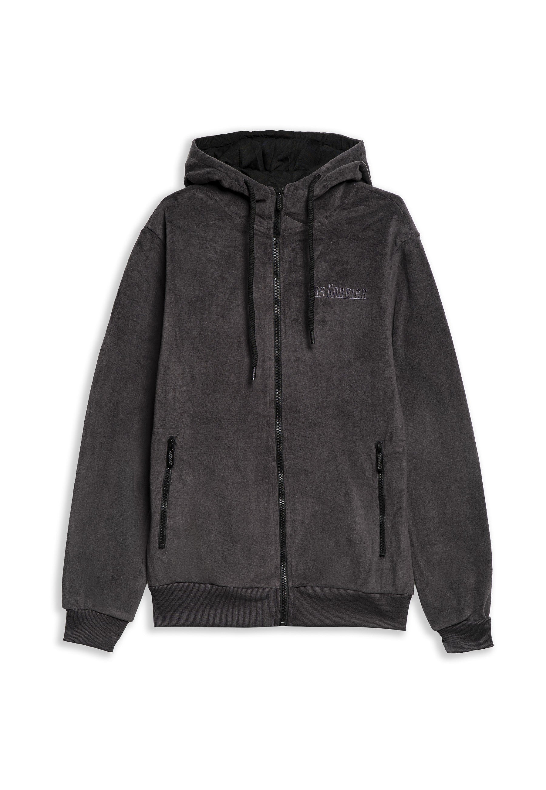 CHAQUETA ANTRACITA LOS ANGELES VELOUR HOODED JACKET