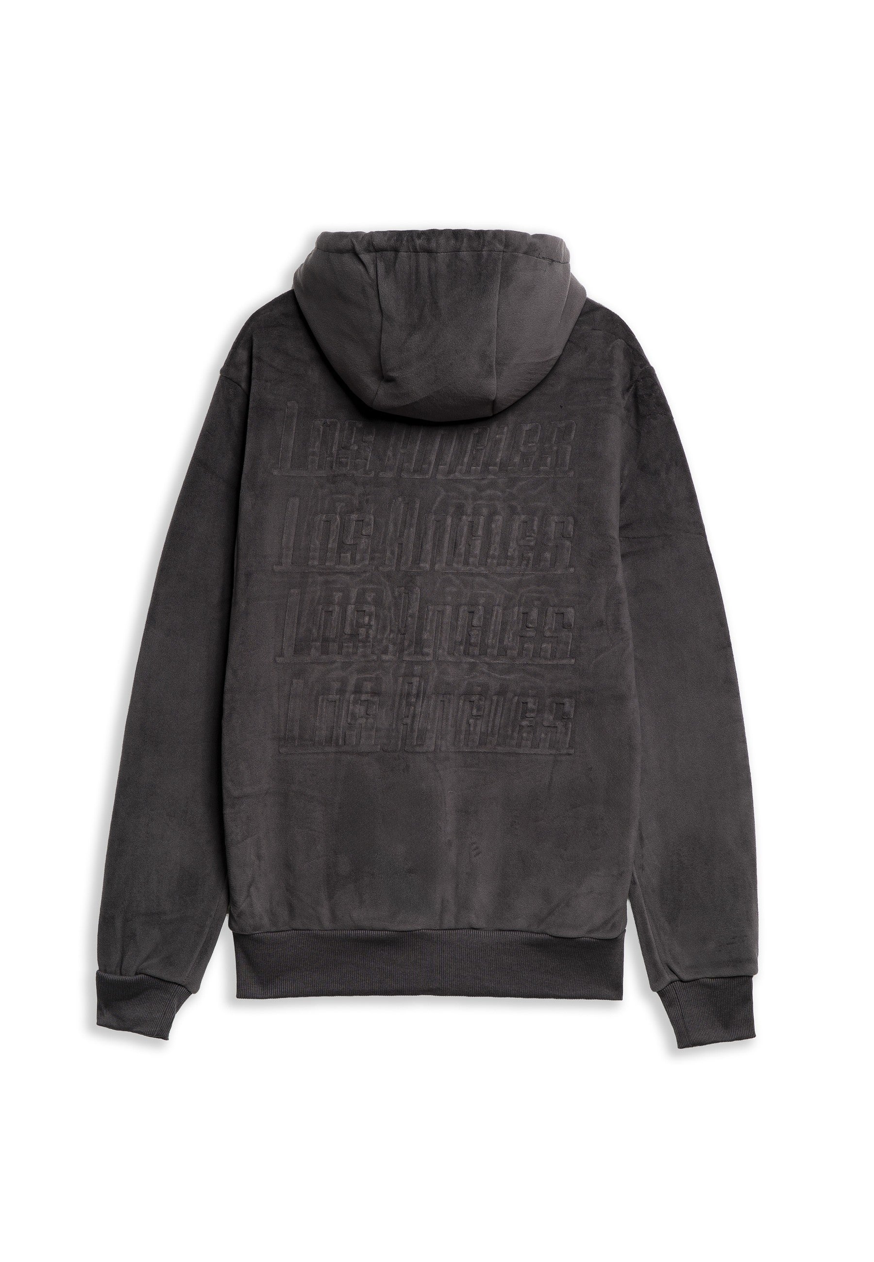 CHAQUETA ANTRACITA LOS ANGELES VELOUR HOODED JACKET
