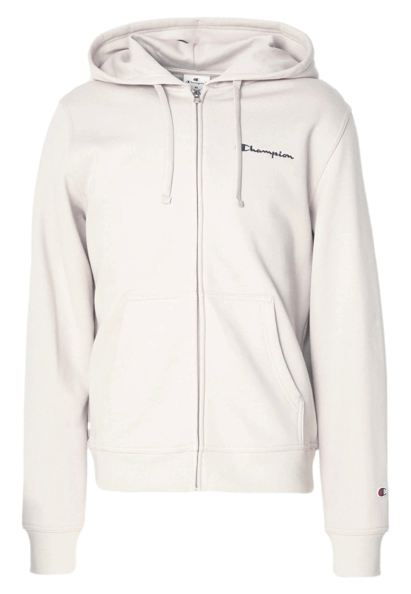 CHAQUETA CHAMPION BEIGE SMALL LOGO HOODED FULL ZIP SWEATSHIRT - AREA ZERO