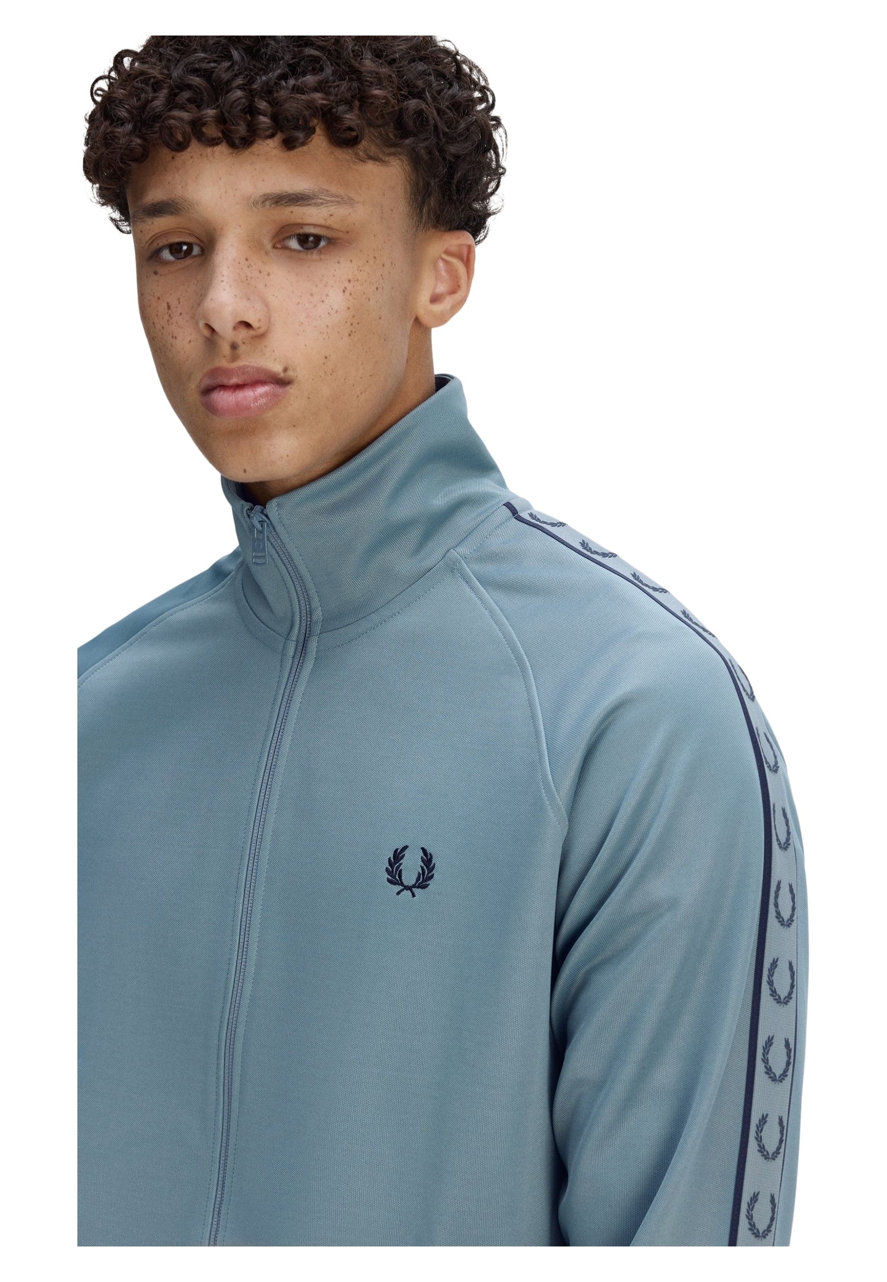 CHAQUETA FRED PERRY AZUL CONTRAST TAPE TRACKJACKET