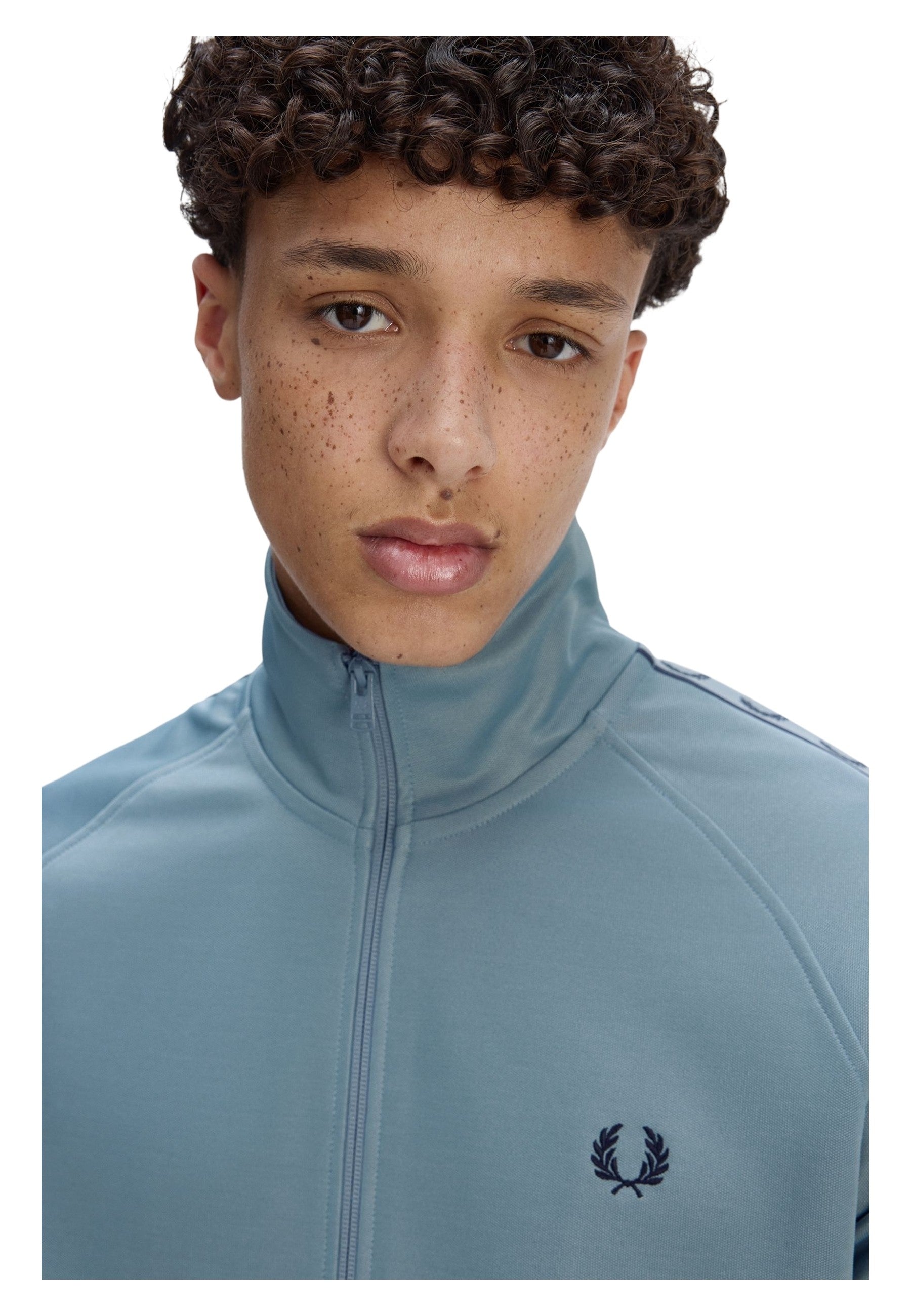 CHAQUETA FRED PERRY AZUL CONTRAST TAPE TRACKJACKET