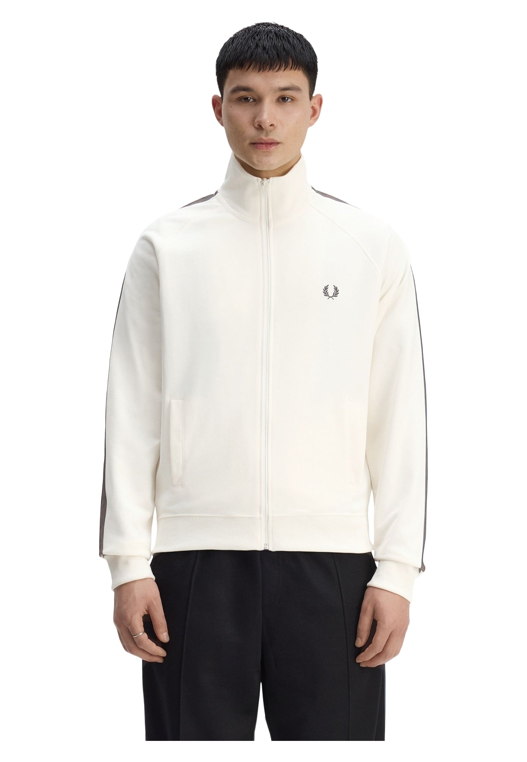 CHAQUETA FRED PERRY BEIGE CONTRAST TAPE TRACKJACKET