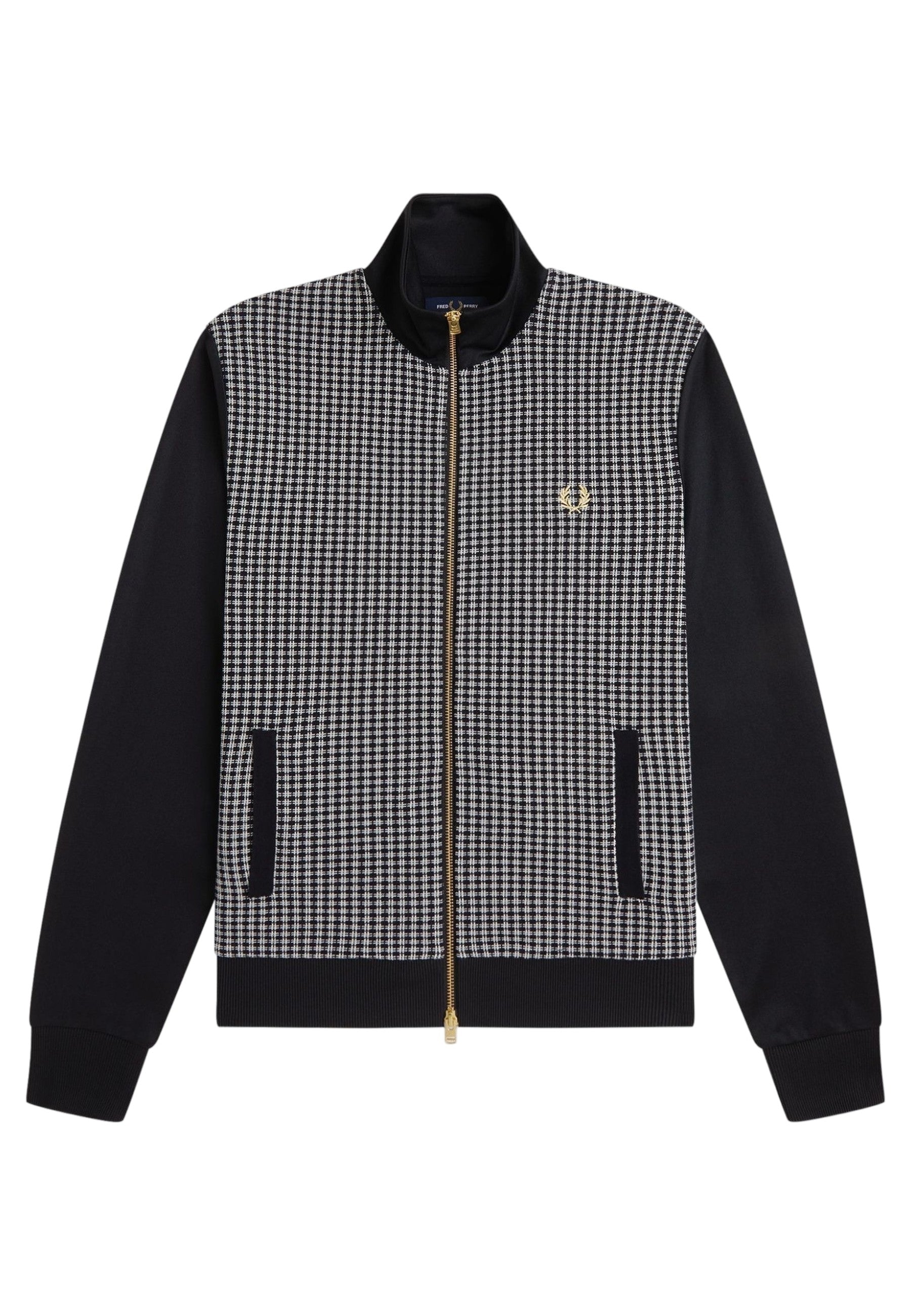 CHAQUETA FRED PERRY NEGRA KNITTED FRONT TRACK JACKET
