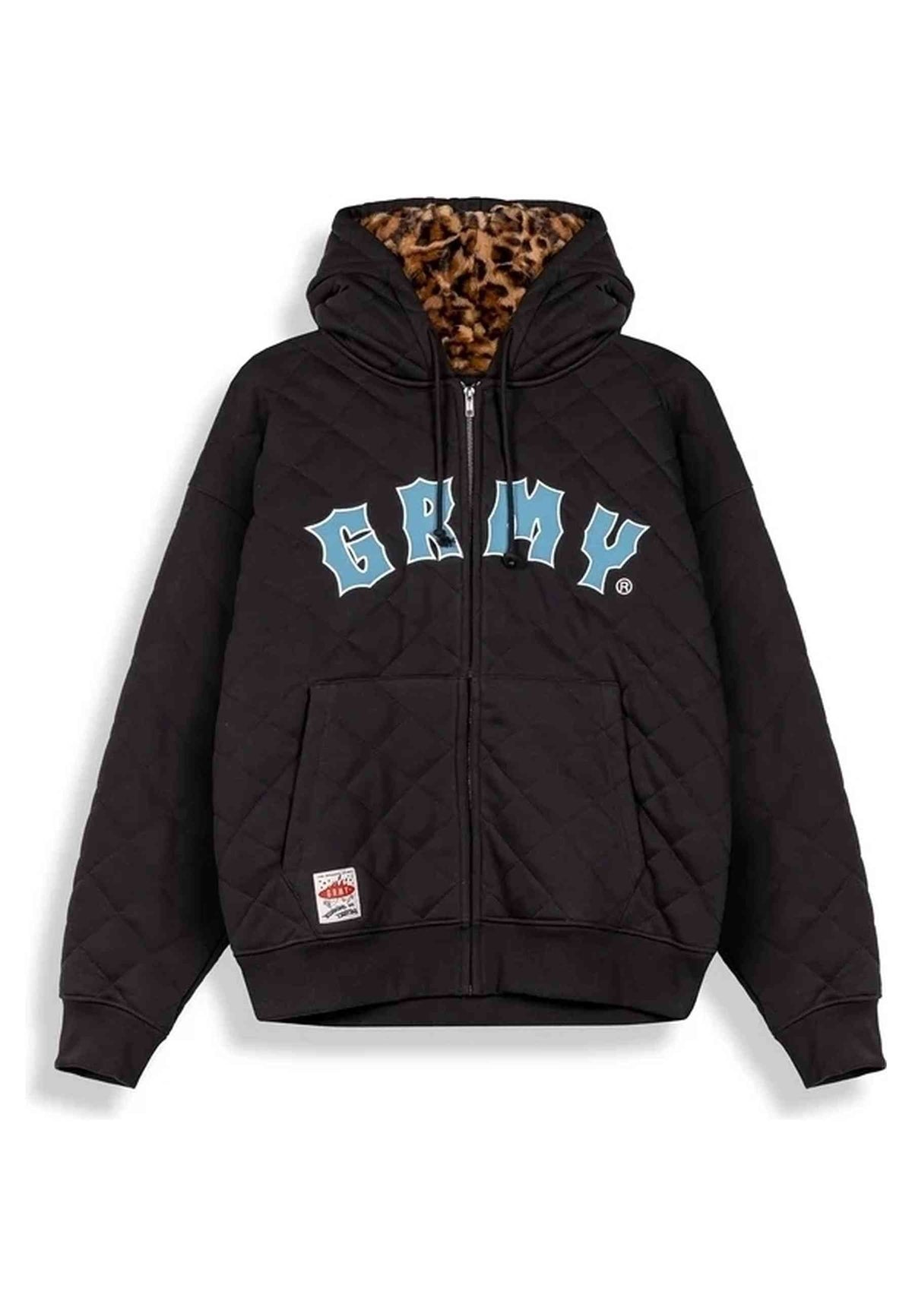 chaqueta Grimey The Props Quilted Zip Hoodie negra - vista 3