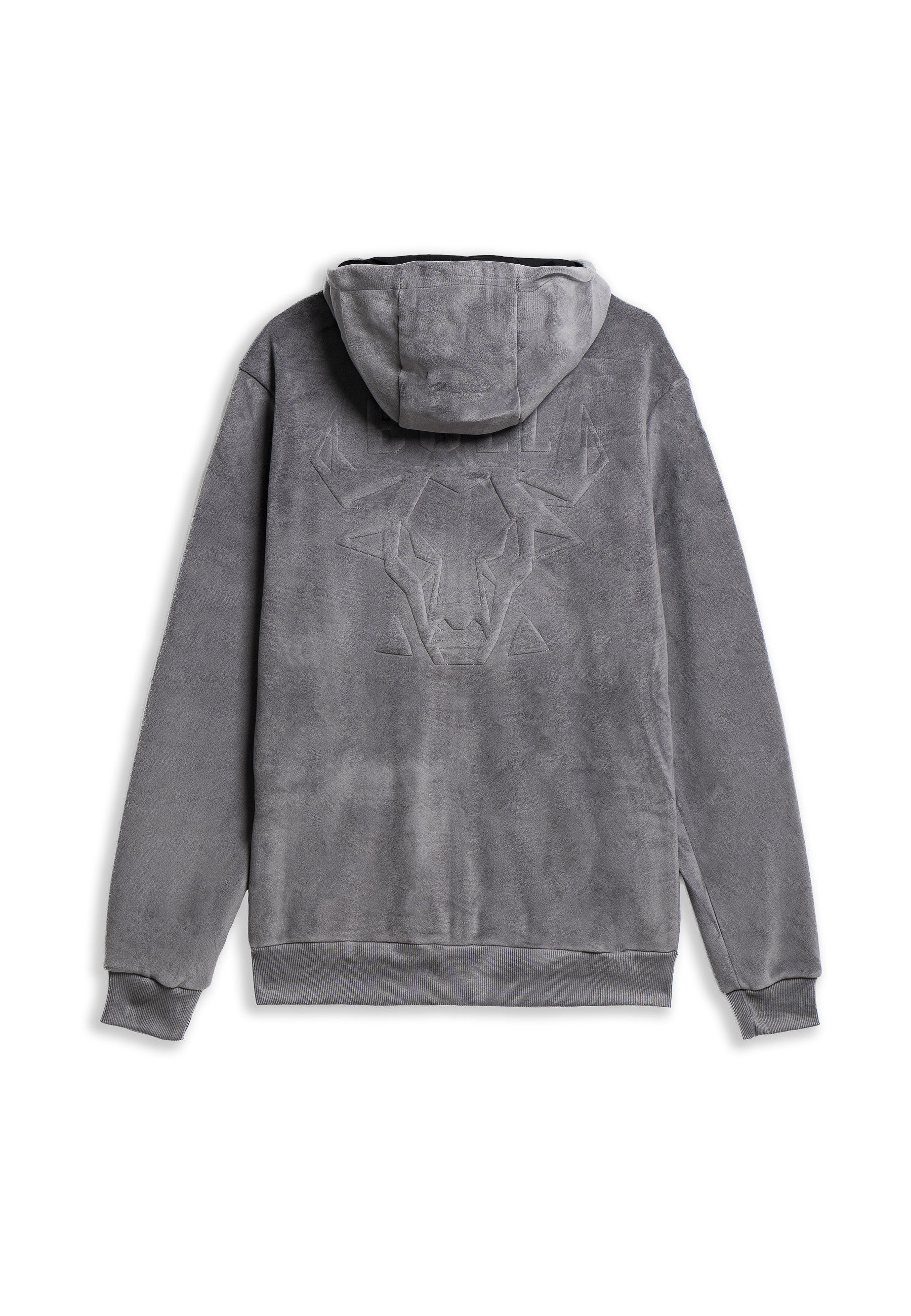 CHAQUETA GRIS BULL VELOUR HOODED JACKET