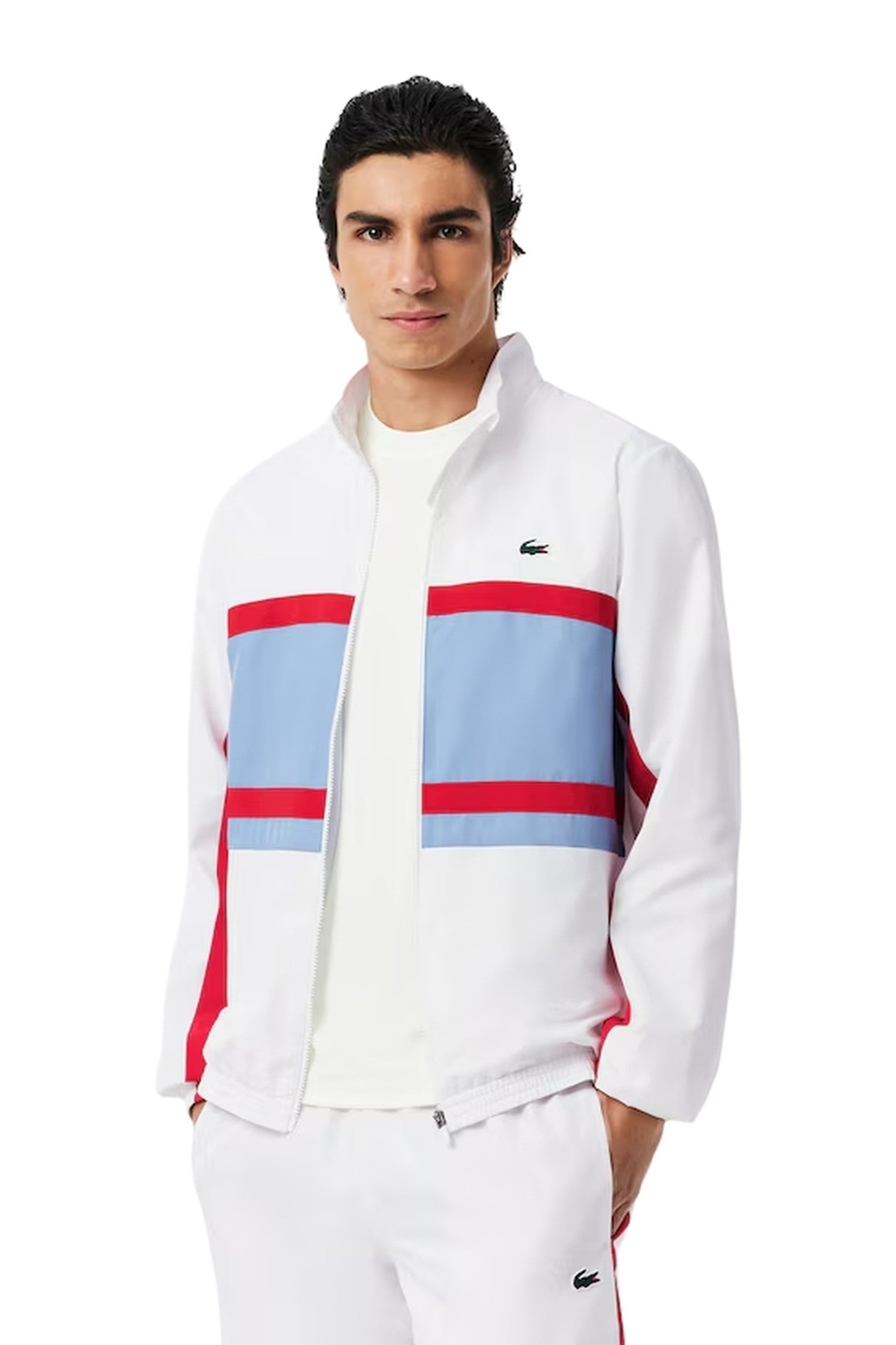 CHAQUETA LACOSTE BLANCA BACK CROCO TRACKJACKET