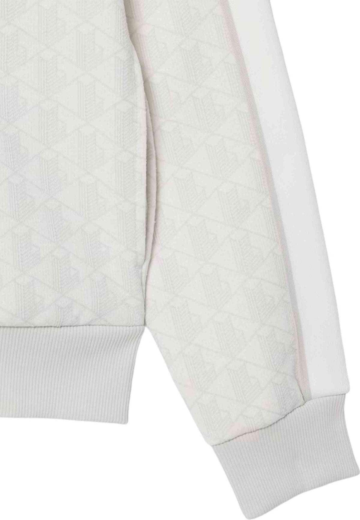 CHAQUETA LACOSTE BLANCA MONOGRAM JACQARD PARID FULL ZIP JACKET