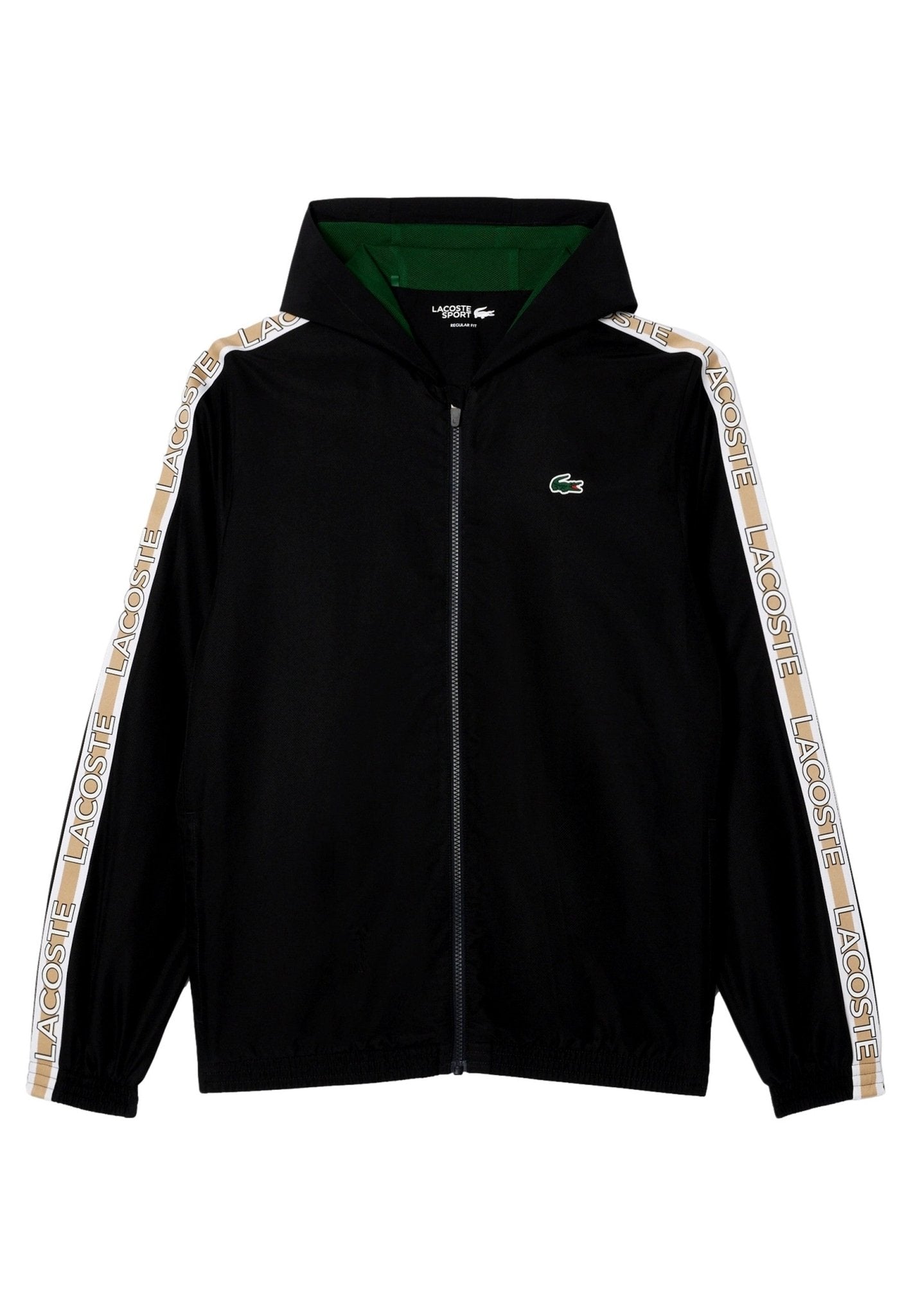 CHAQUETA LACOSTE NEGRA STRIPPED LOGO TENNIS TRACKJACKET - AREA ZERO