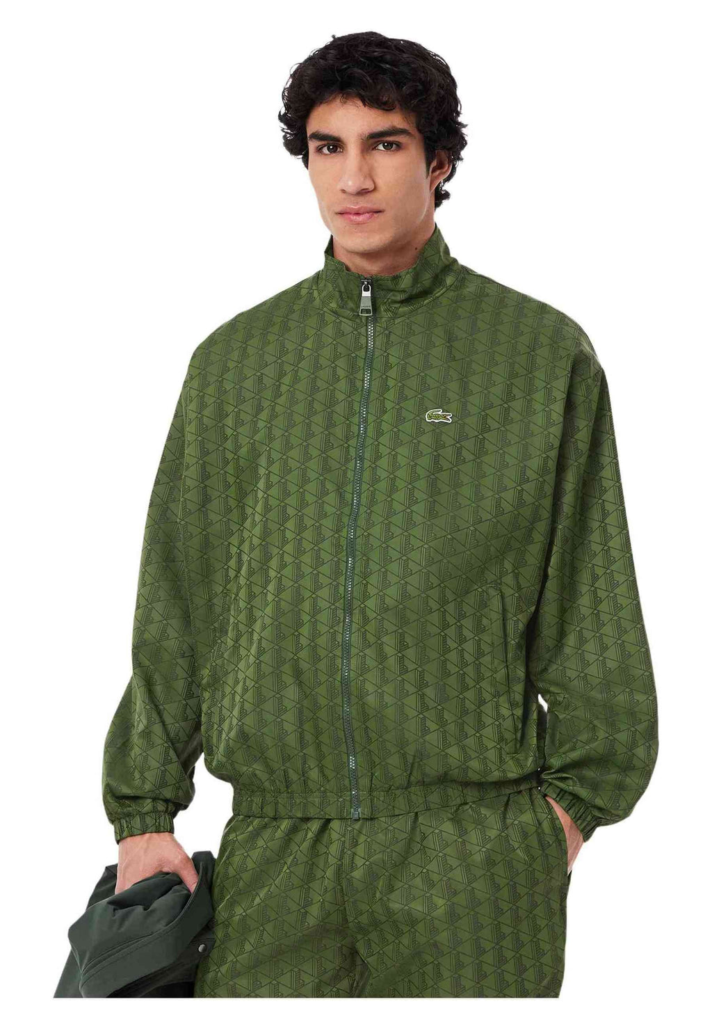CHAQUETA LACOSTE VERDE MONOGRAM TRACKJACKET
