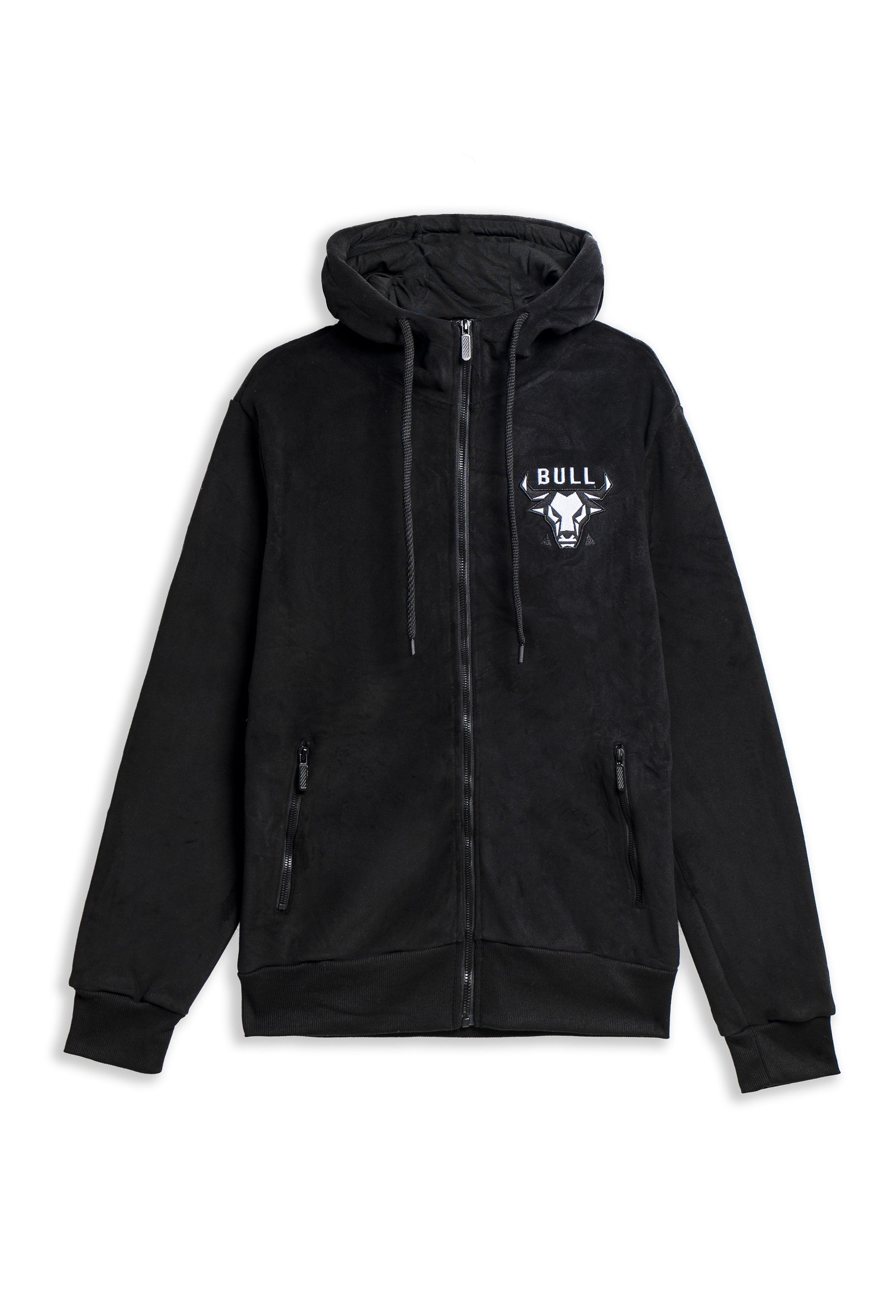 CHAQUETA NEGRA BULL VELOUR HOODED JACKET