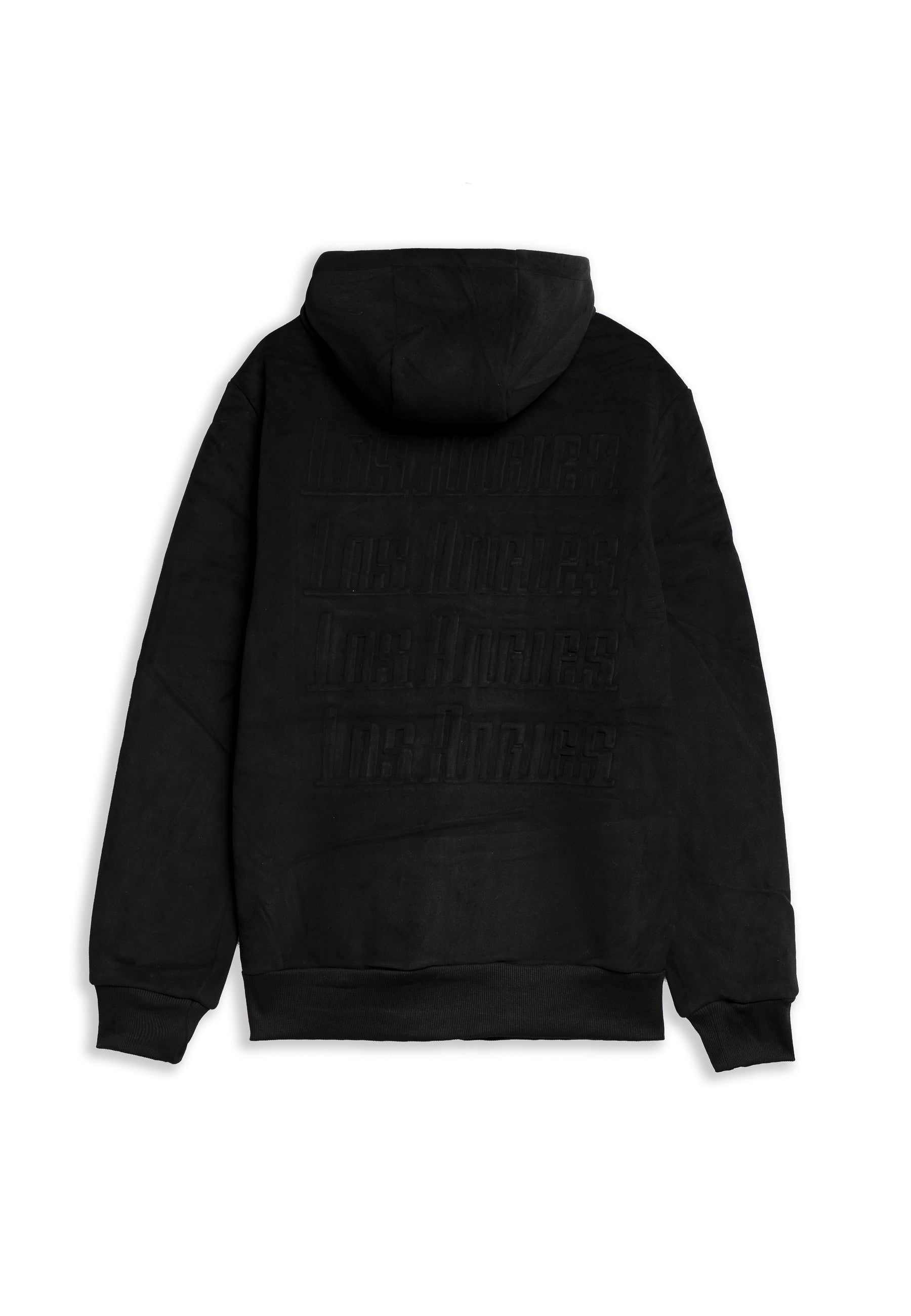 CHAQUETA NEGRA LOS ANGELES VELOUR HOODED JACKET
