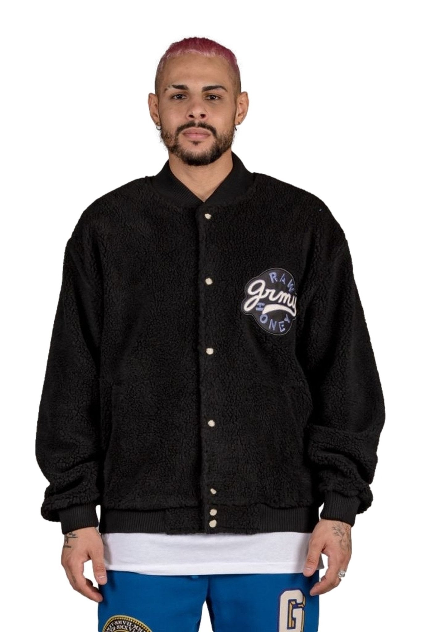 CHAQUETA POLAR GRIMEY NEGRA HIVE SHERPA BUTTON SWEATSHIRT - AREA ZERO