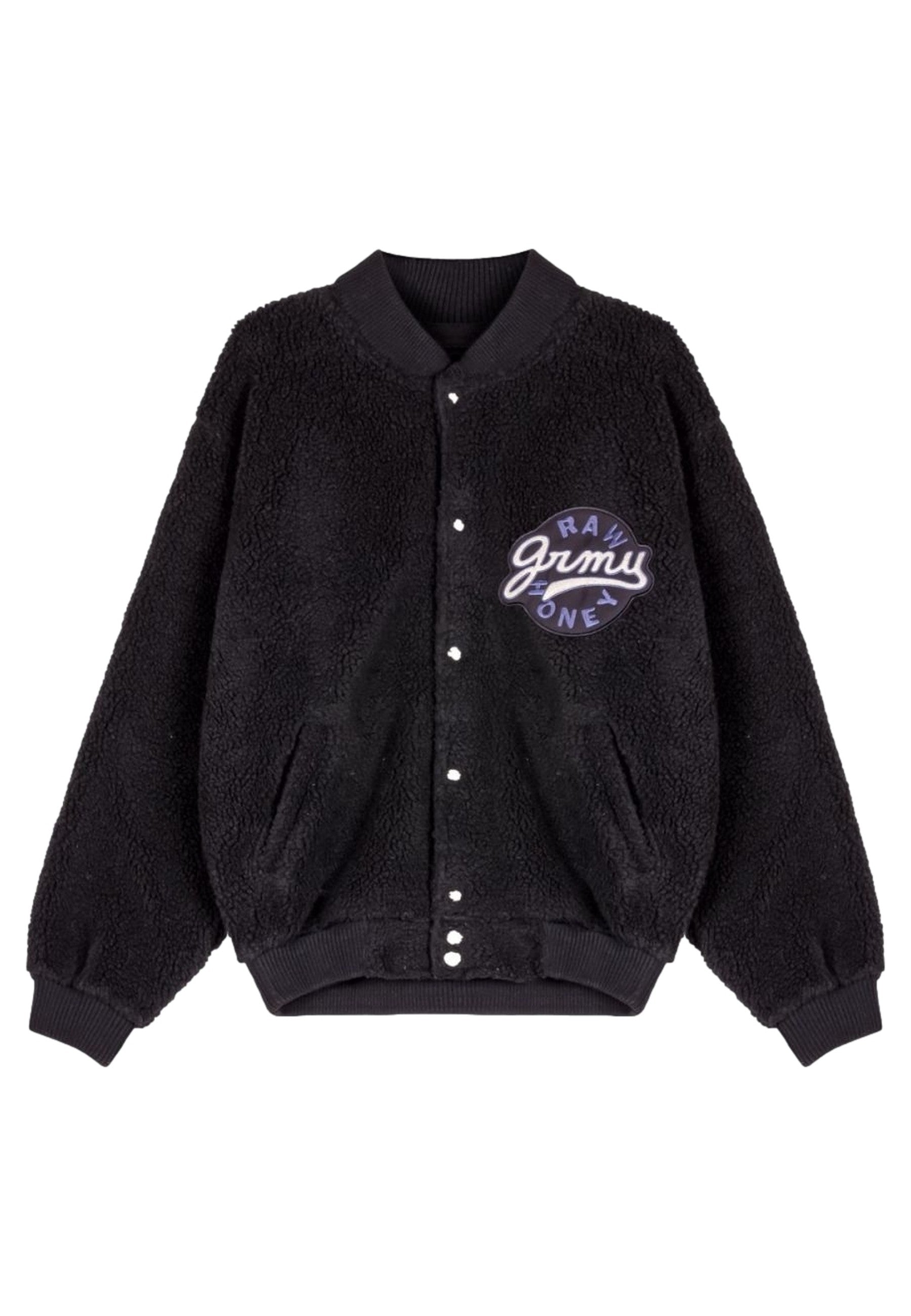 CHAQUETA POLAR GRIMEY NEGRA HIVE SHERPA BUTTON SWEATSHIRT