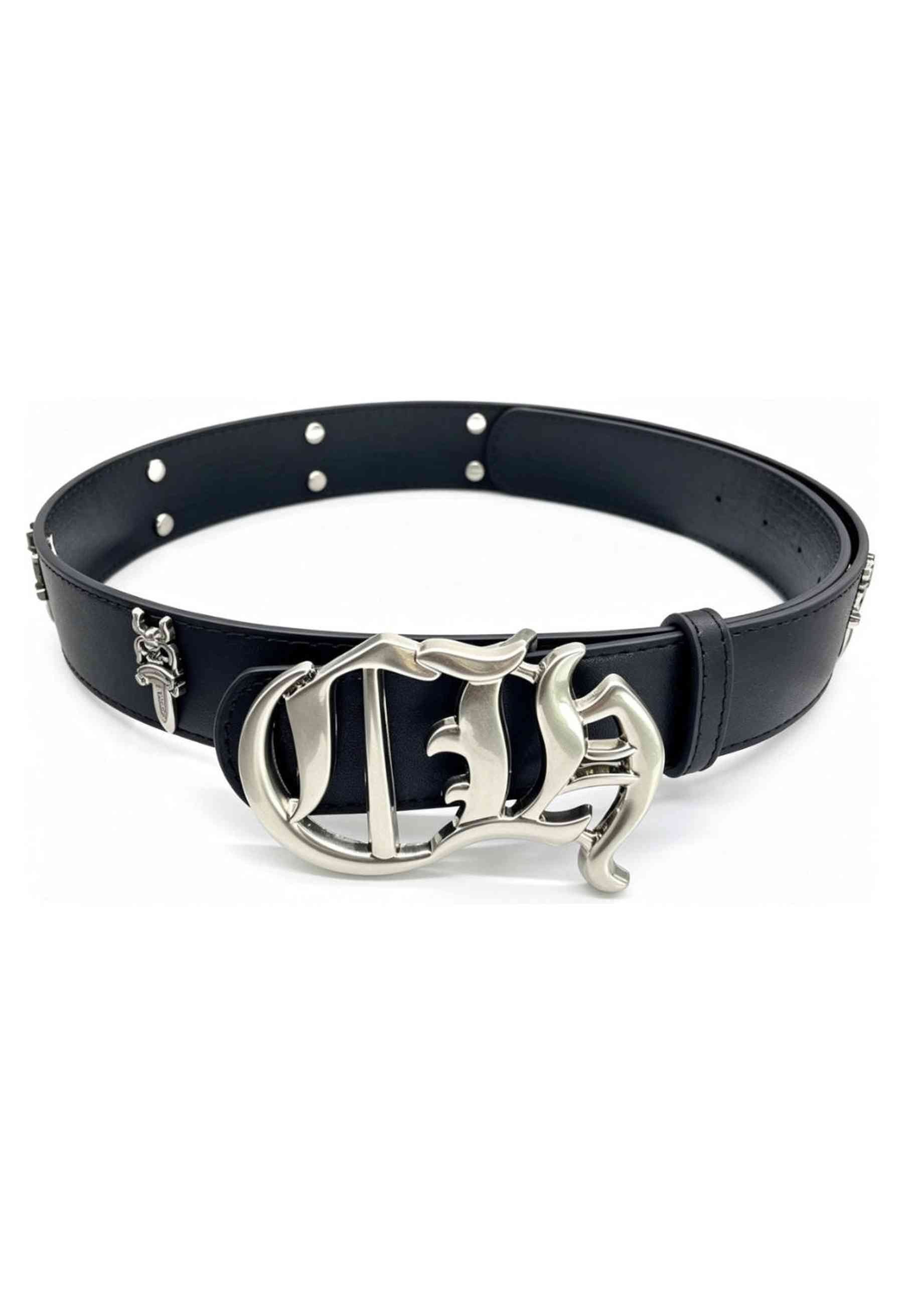 CINTURON NEGRO DAGGER GOTHIC BUCKLE