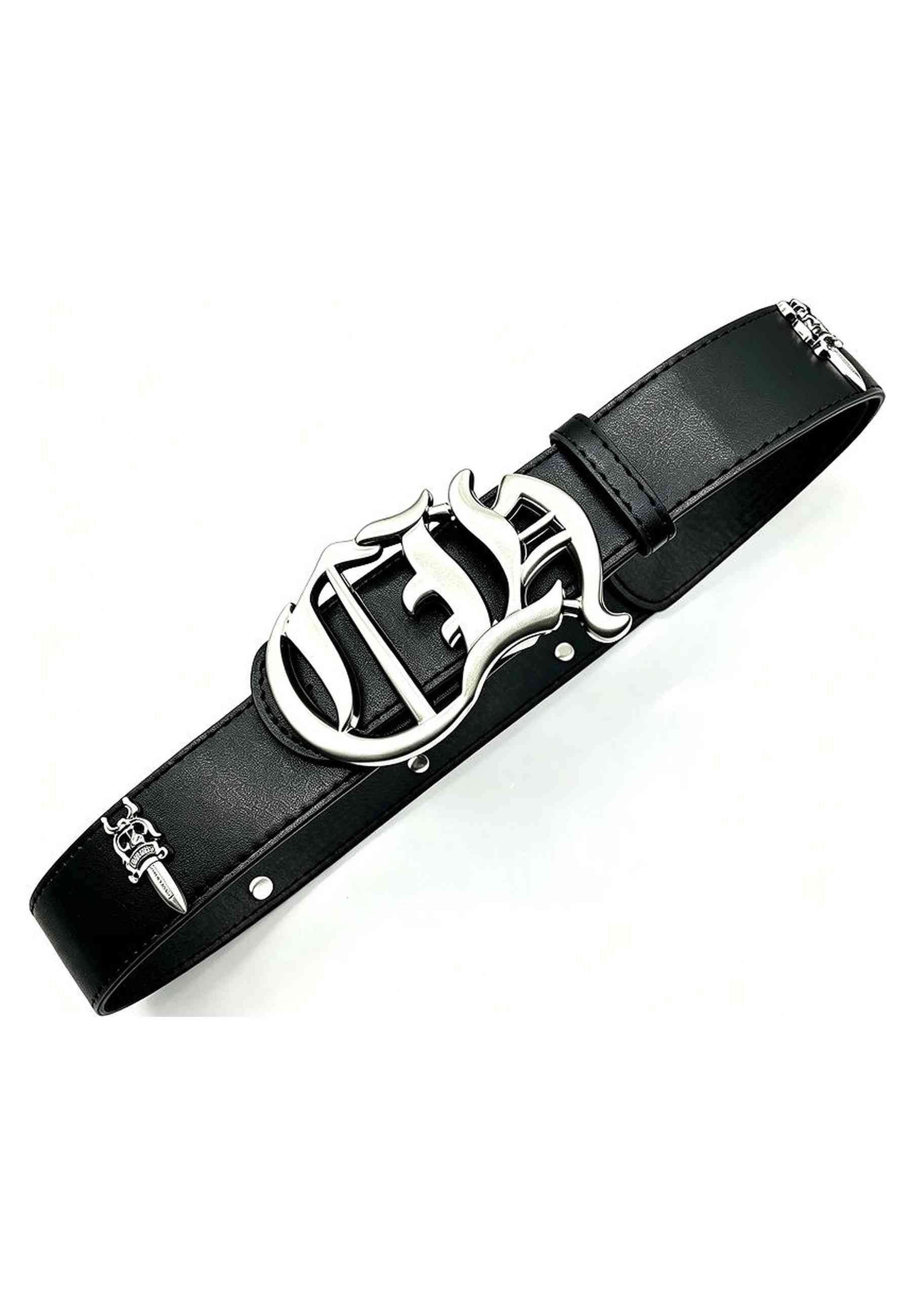 CINTURON NEGRO DAGGER GOTHIC BUCKLE