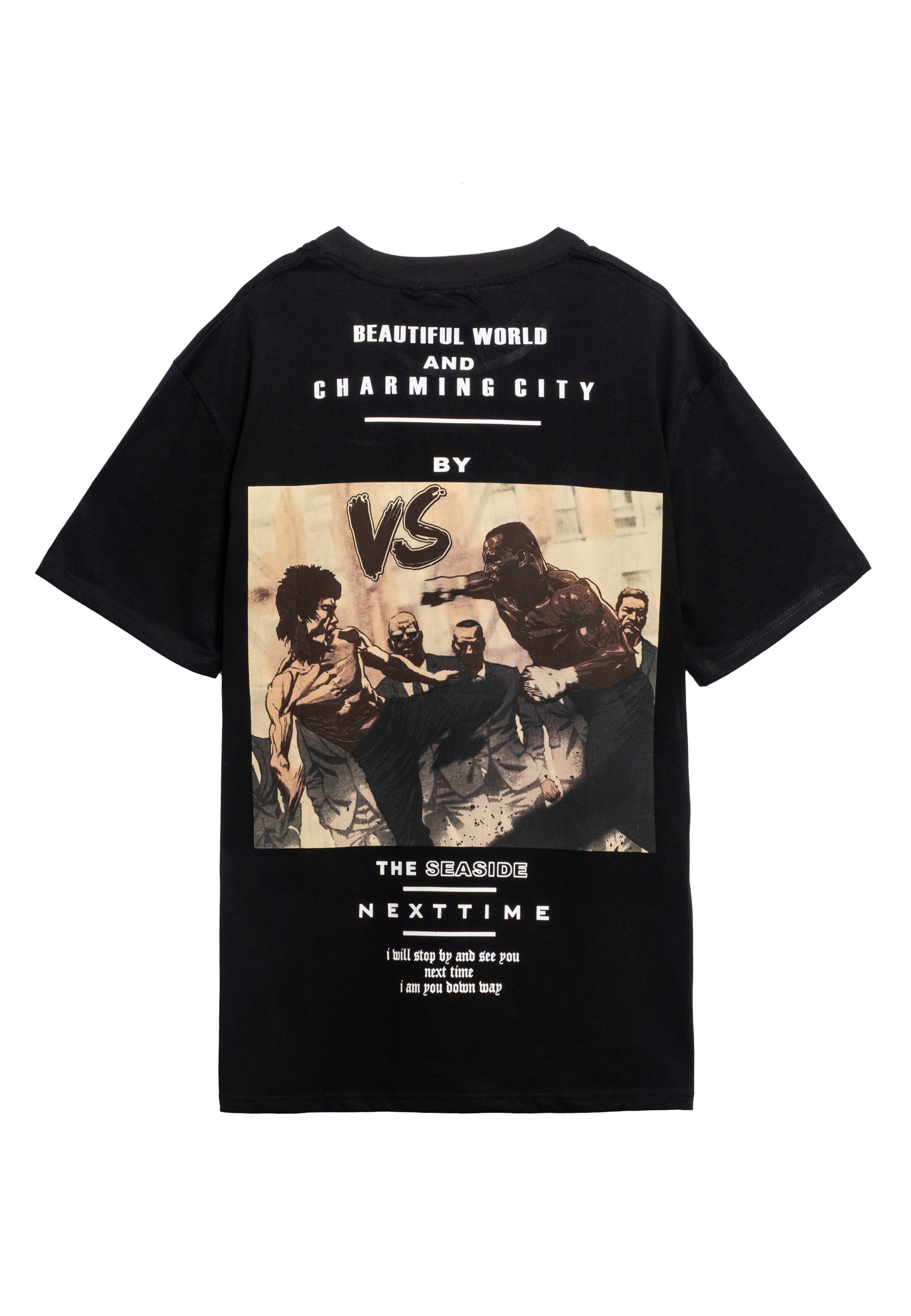 CAMISETA AREA ZERO NEGRA FIGHTERS OVERSIZED TEE