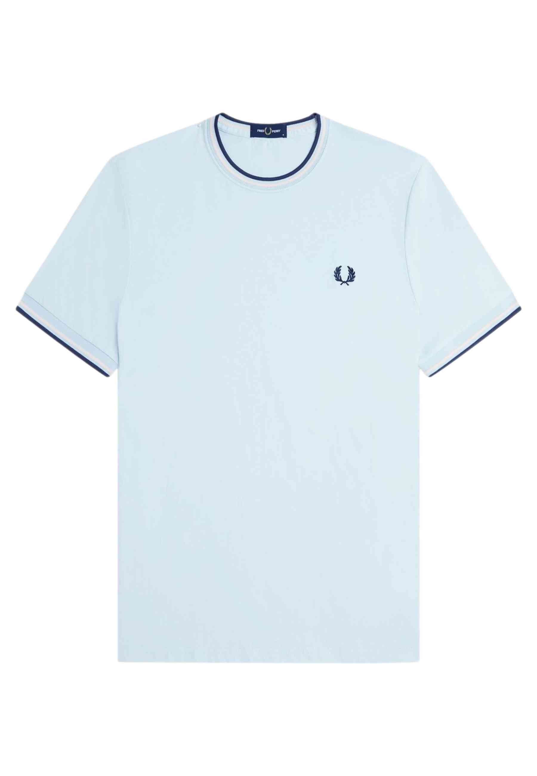 CMAISETA FRED PERRY CELESTE CONTRAST RIBETED TEE