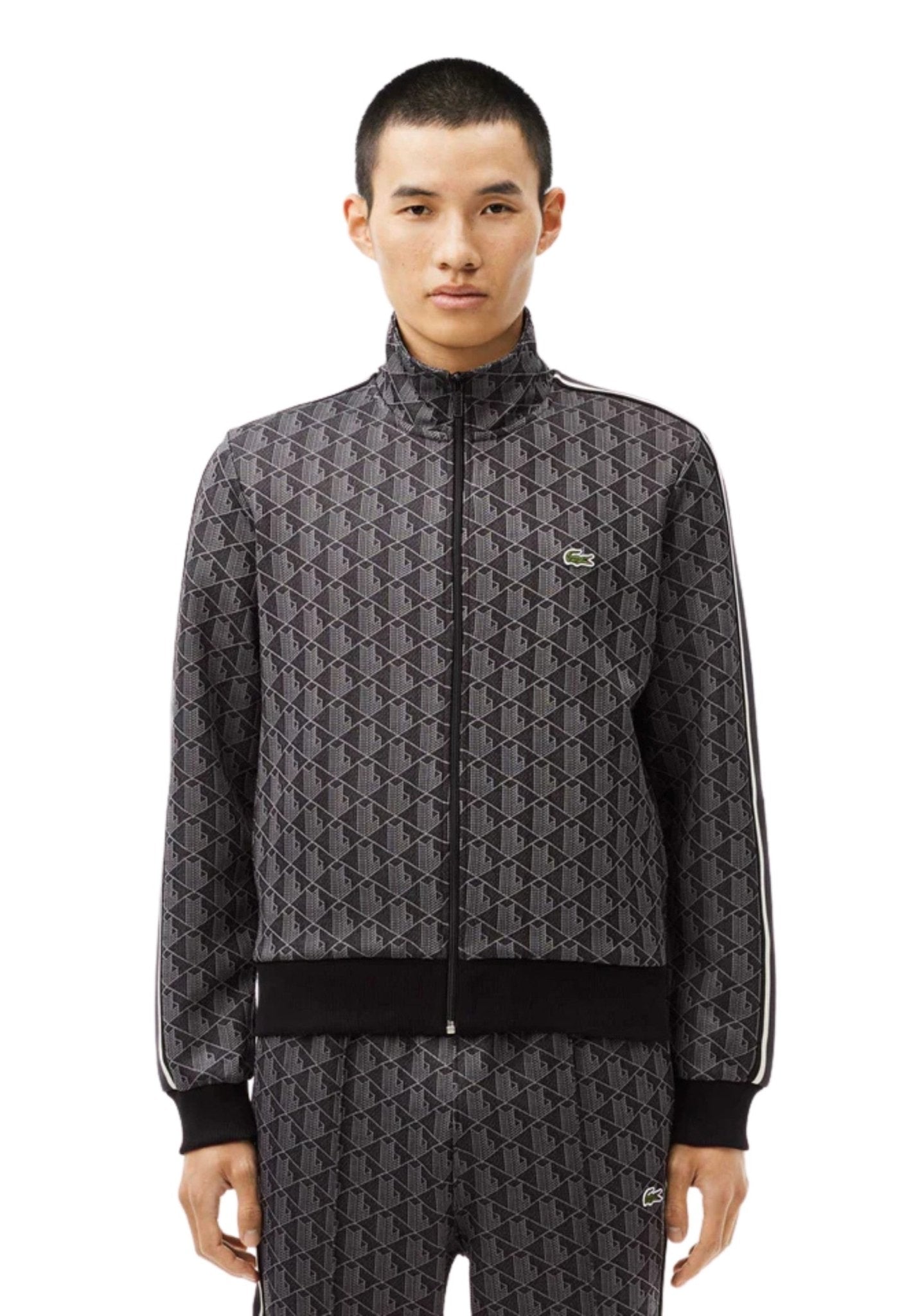 CONJUNTO LACOSTE NEGRO MONOGRAM TRACKSUIT - AREA ZERO