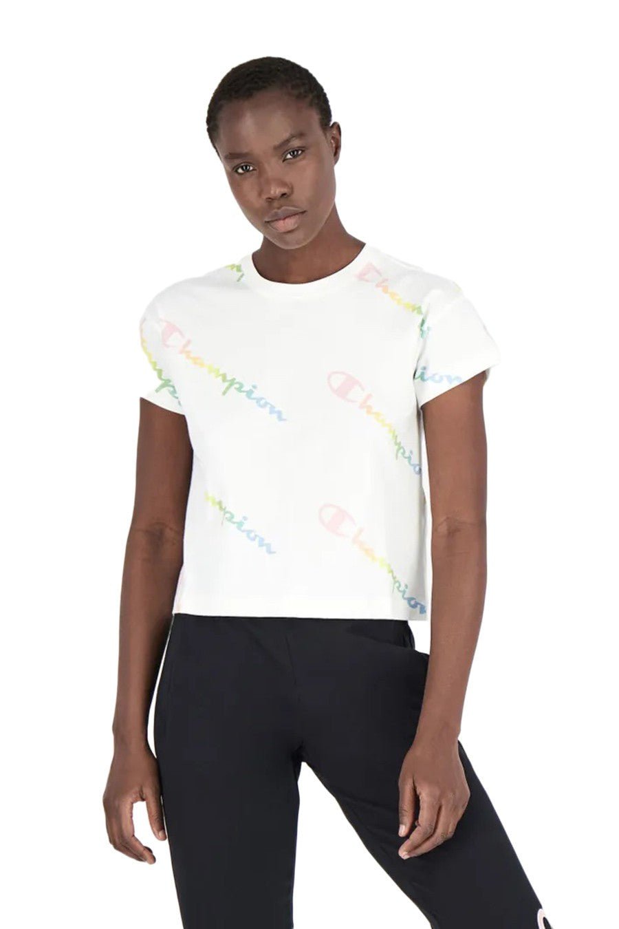CROP TOP CHAMPION BLANCO INCLINED LOGO TEE - AREA ZERO