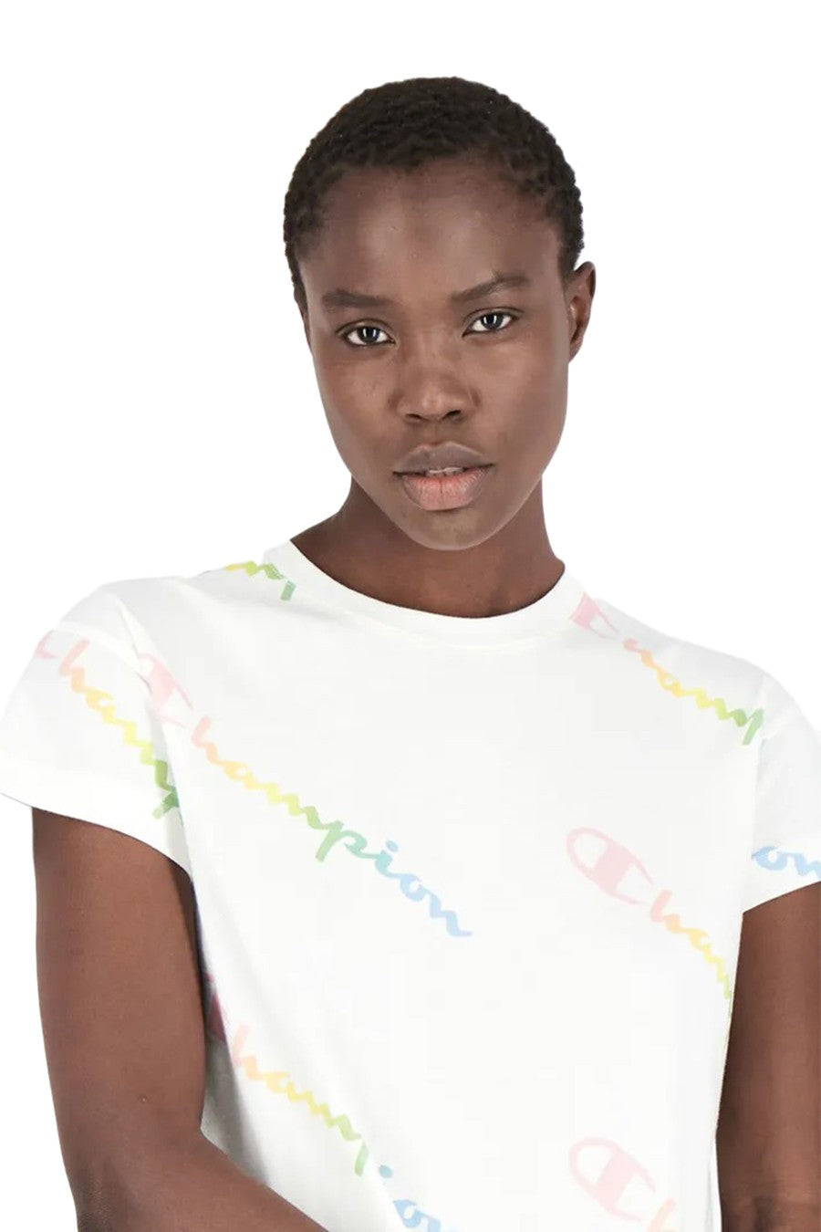 CROP TOP CHAMPION BLANCO INCLINED LOGO TEE