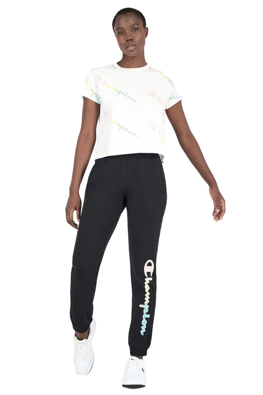 CROP TOP CHAMPION BLANCO INCLINED LOGO TEE