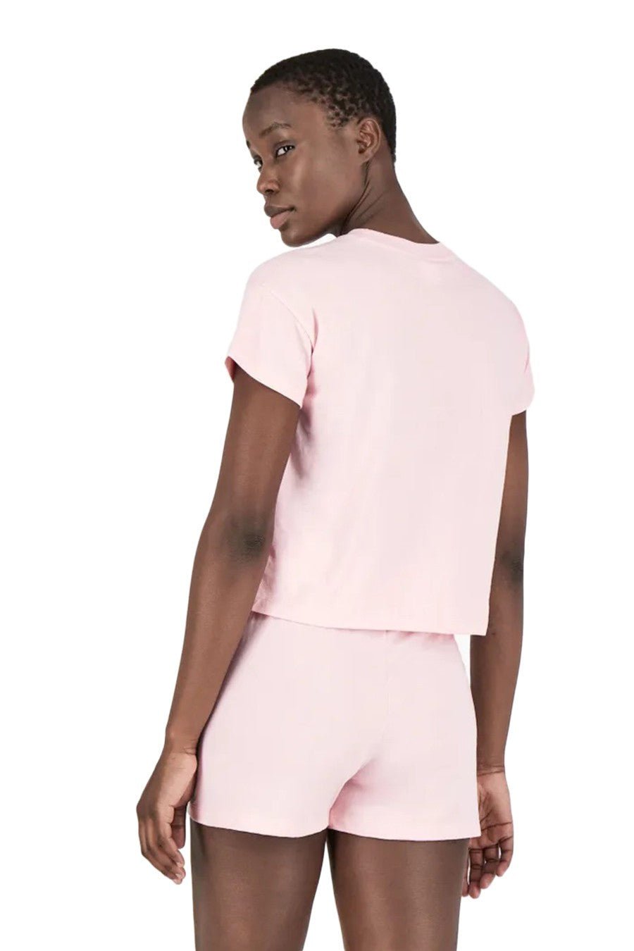 CROP TOP CHAMPION ROSA TRIPLE LOGO TEE - AREA ZERO