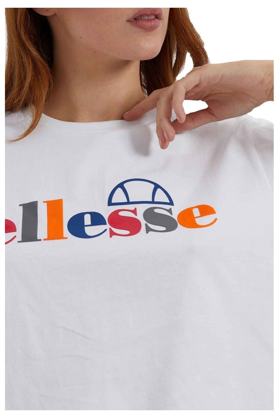 CROP TOP ELLESSE BLANCO LOGO ESTMAPADO PECHO COLORES - AREA ZERO