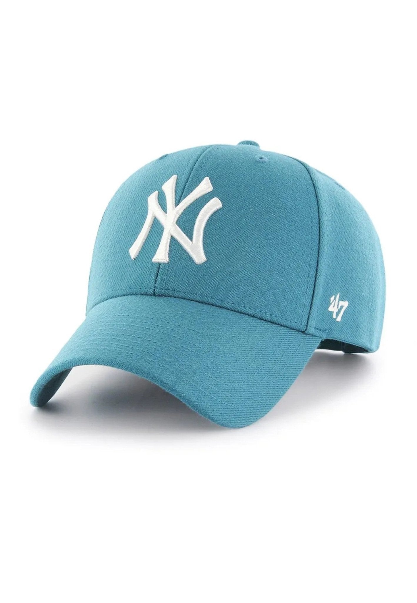 GORRA 47 BRAND AZUL AGUAMARINA NY BORDADO FRENTE VISERA CURVA - AREA ZERO