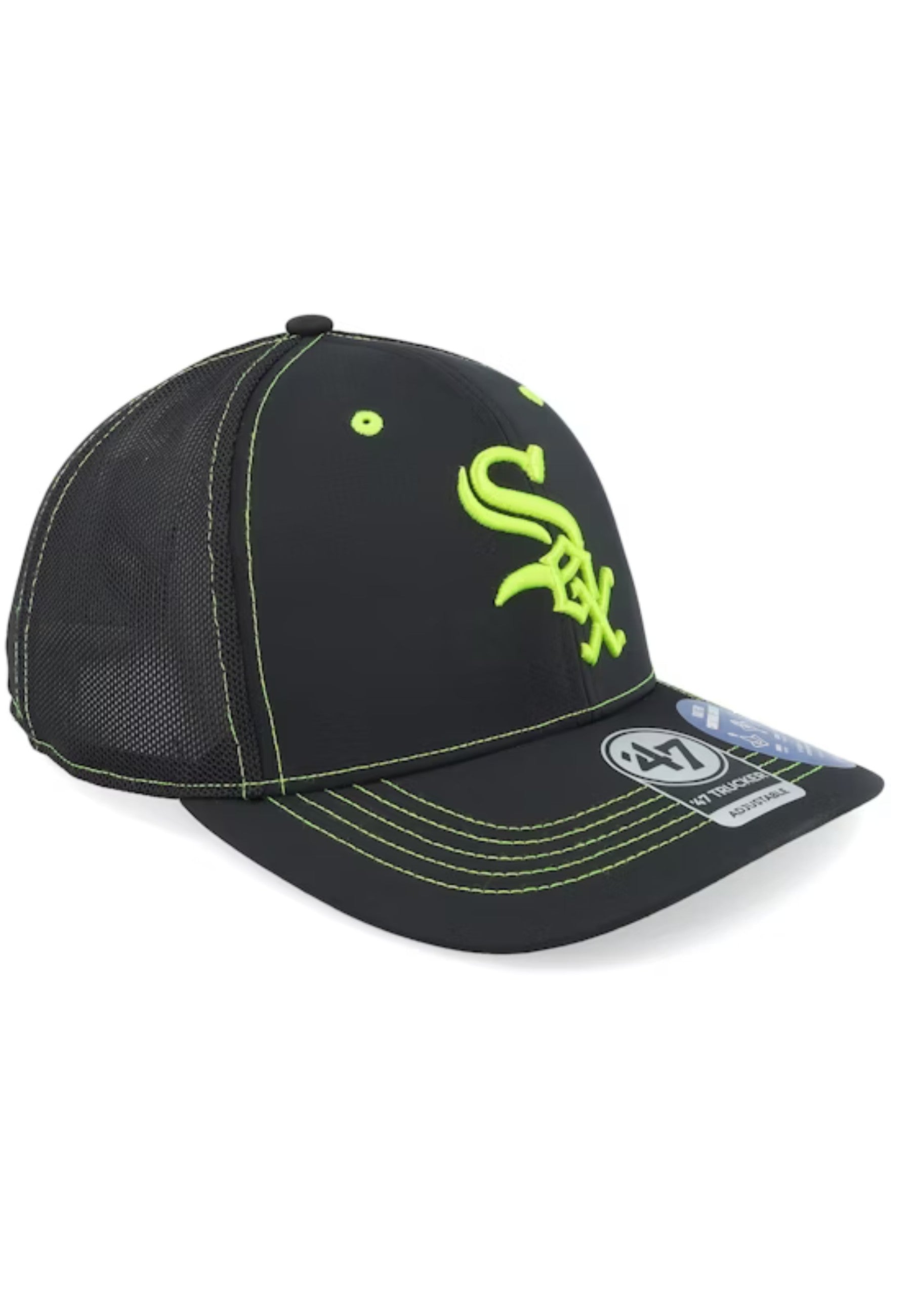 GORRA 47 BRAND NEGRA WHITE SOX BRRR TECH TRUCKER CAP