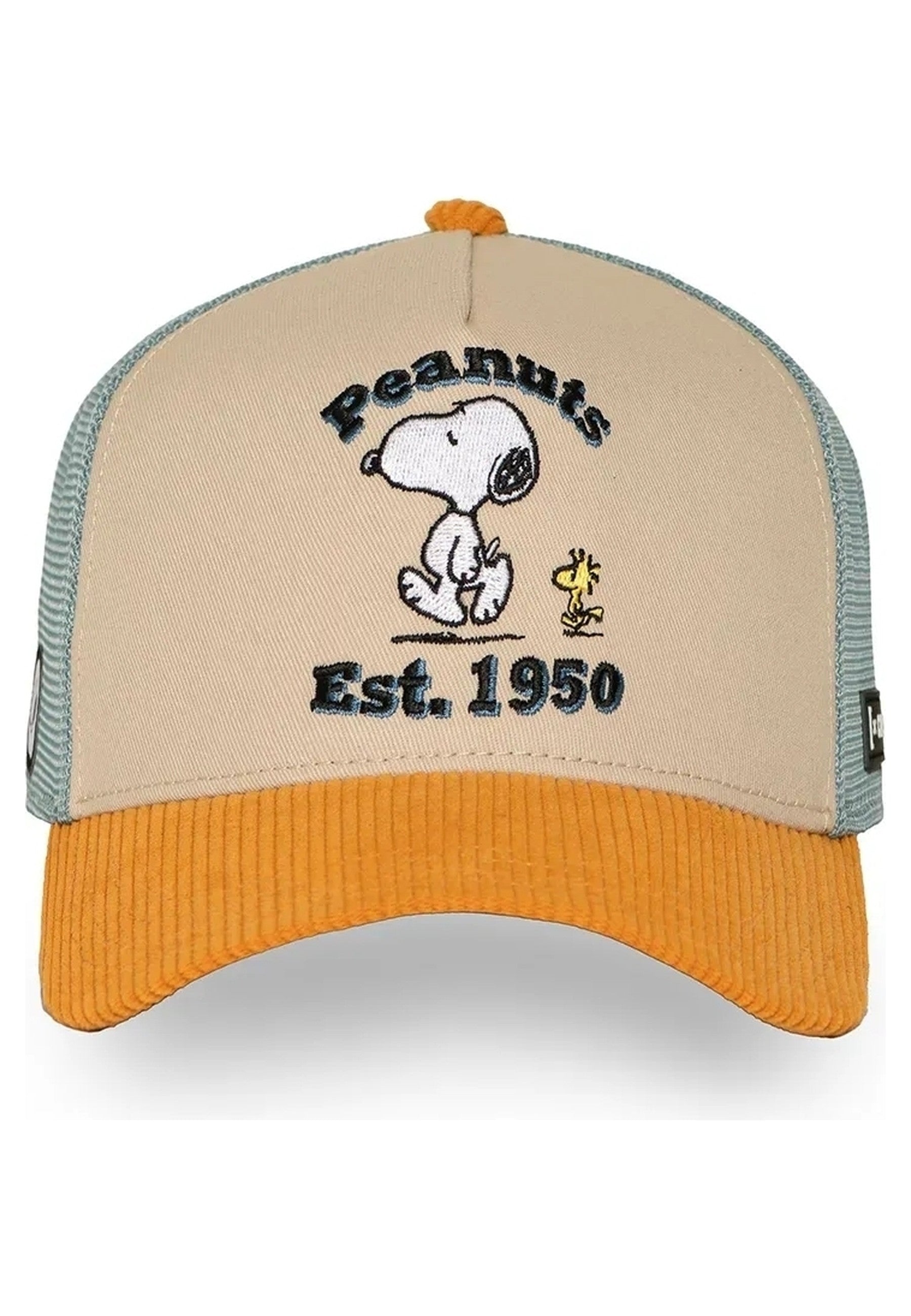 GORRA CAPSLAB BEIGE CORD SNOOPY TRUCKER CAP