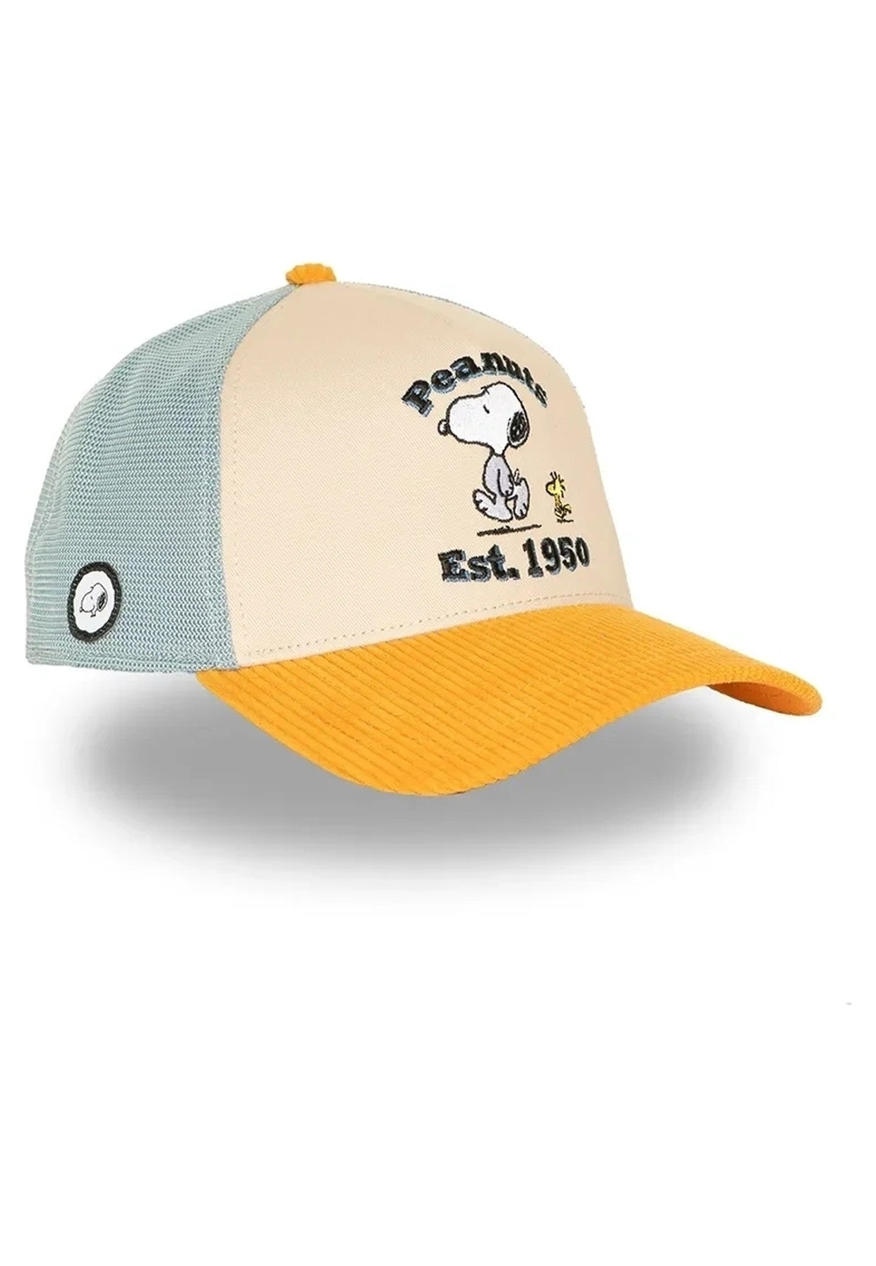 GORRA CAPSLAB BEIGE CORD SNOOPY TRUCKER CAP
