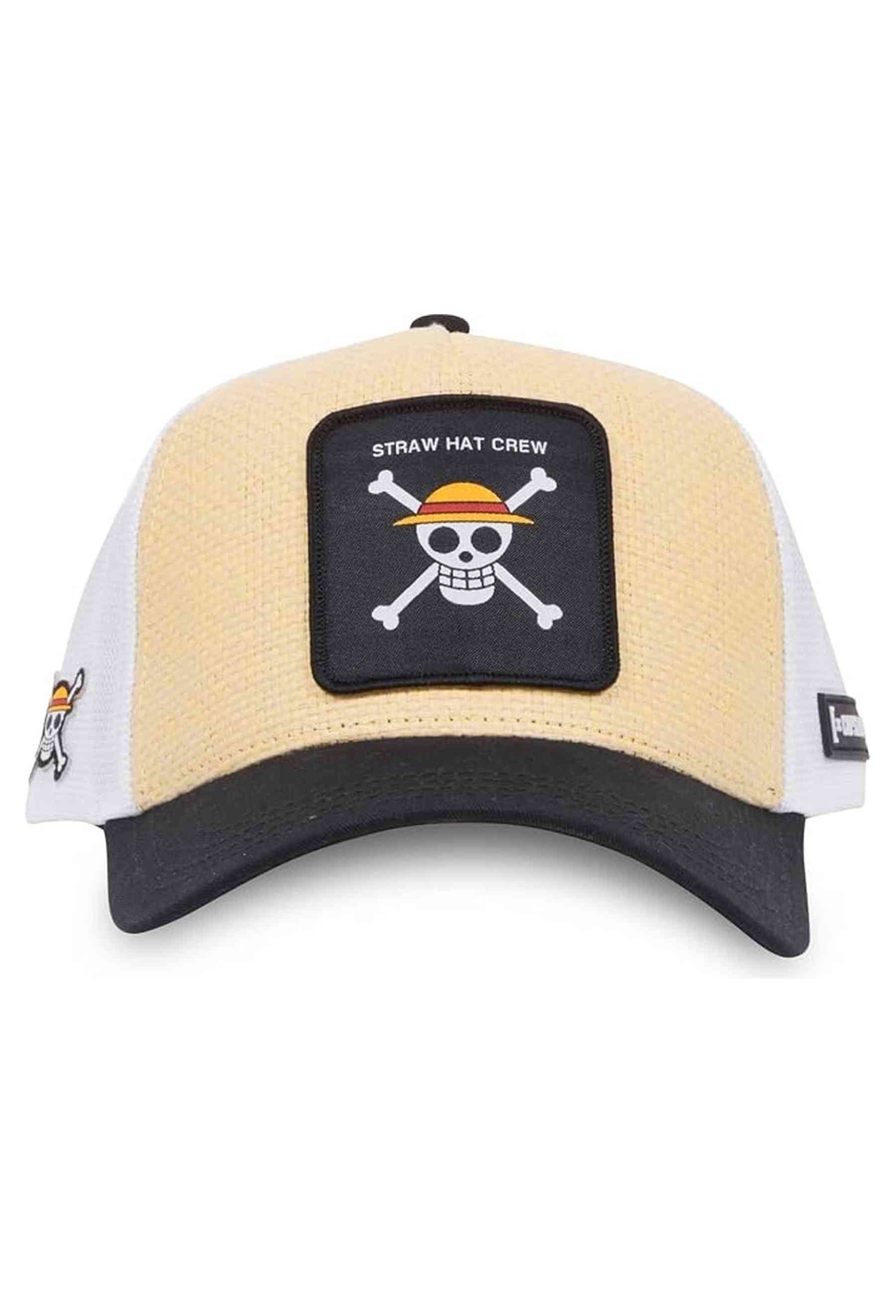 GORRA CAPSLAB BEIGE ONE PIECE SKULL TRUCKER CAP