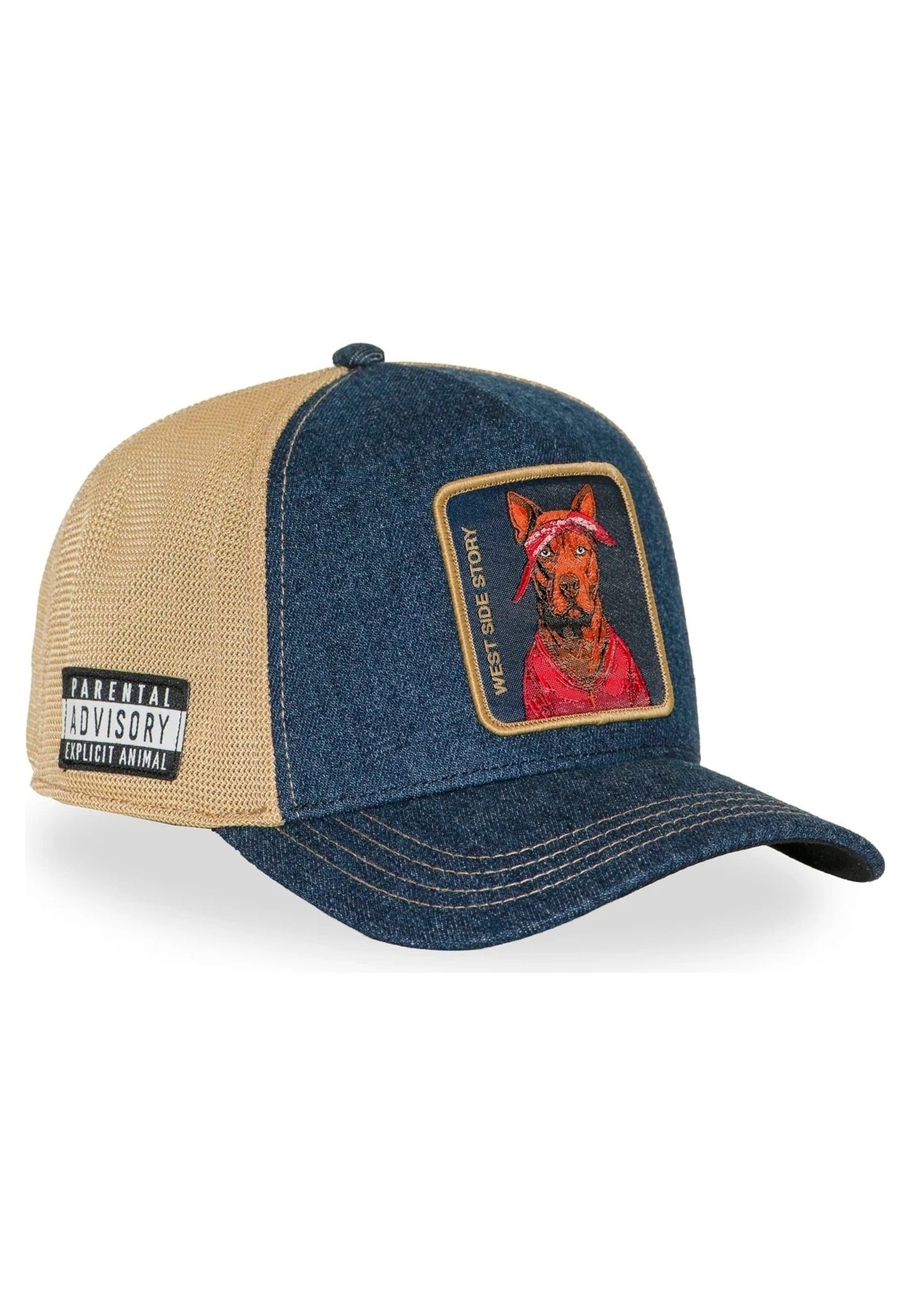 GORRA CAPSLAB DENIM OSCURA WEST SIDE TRUCKER CAP