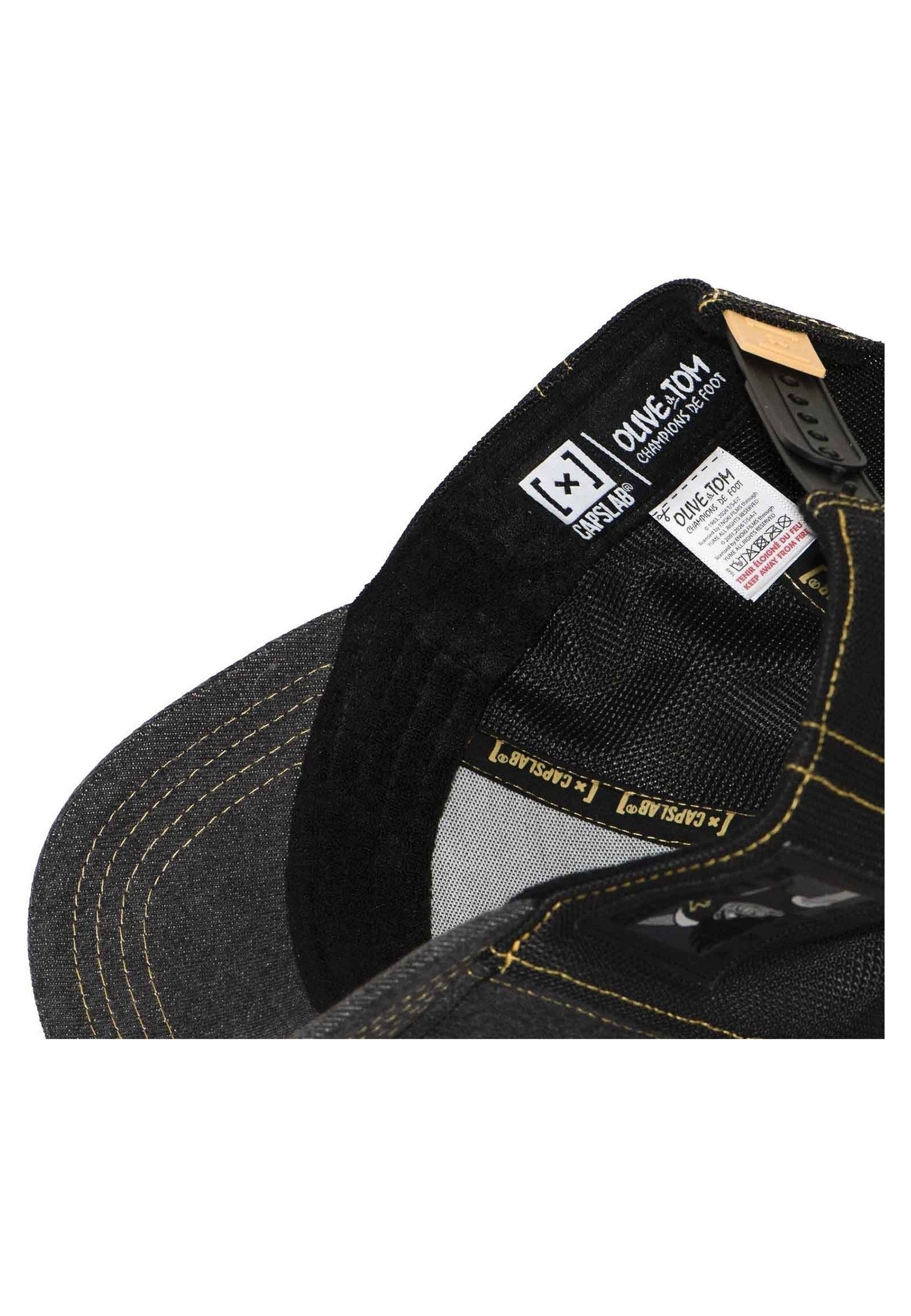 GORRA CAPSLAB NEGRA DENIM MARK LENDERS LAN2 TRUCKER CAP